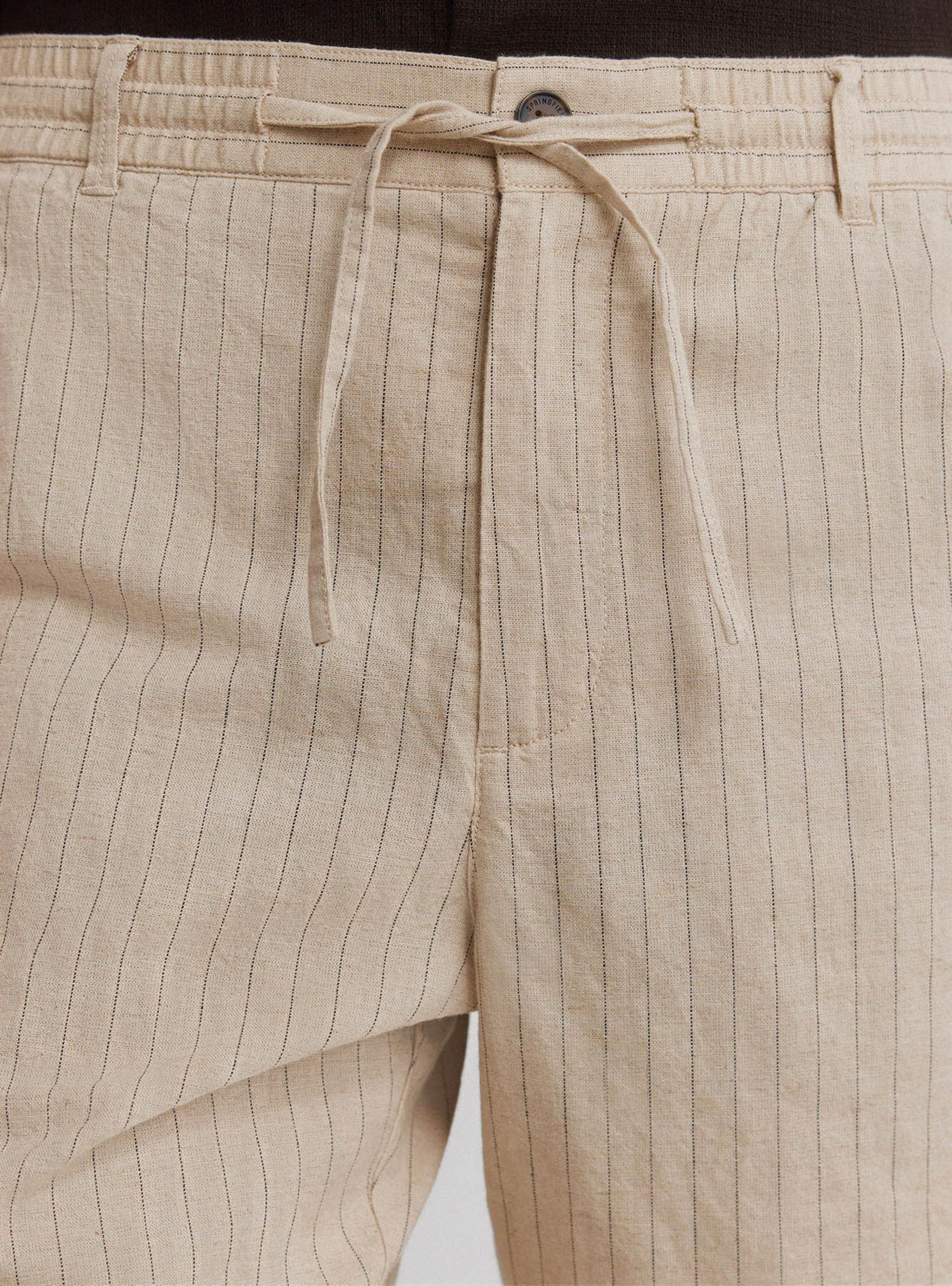 Bermuda Lino Rayas Comfort Slim Fit-3