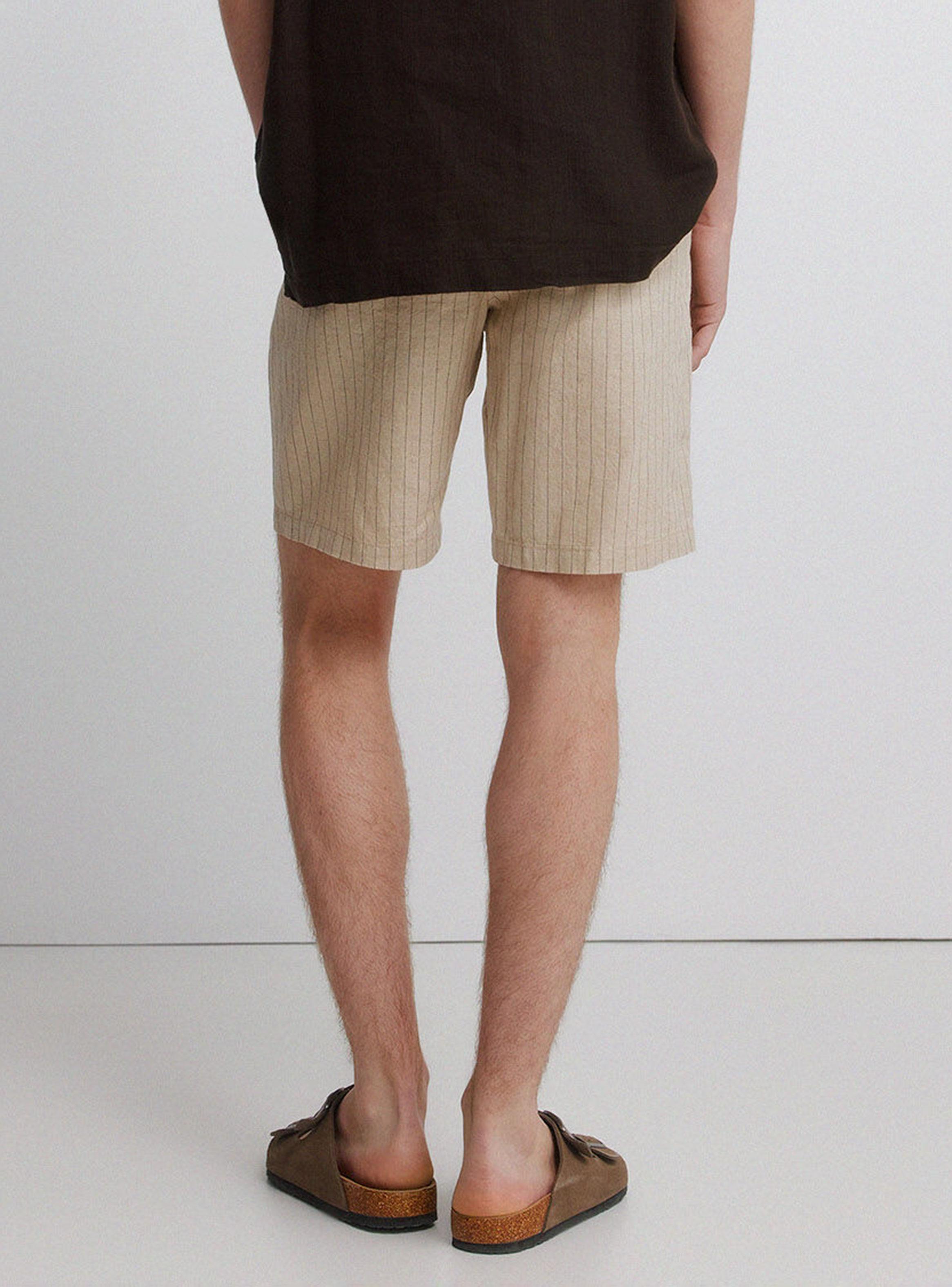 Bermuda Lino Rayas Comfort Slim Fit-1