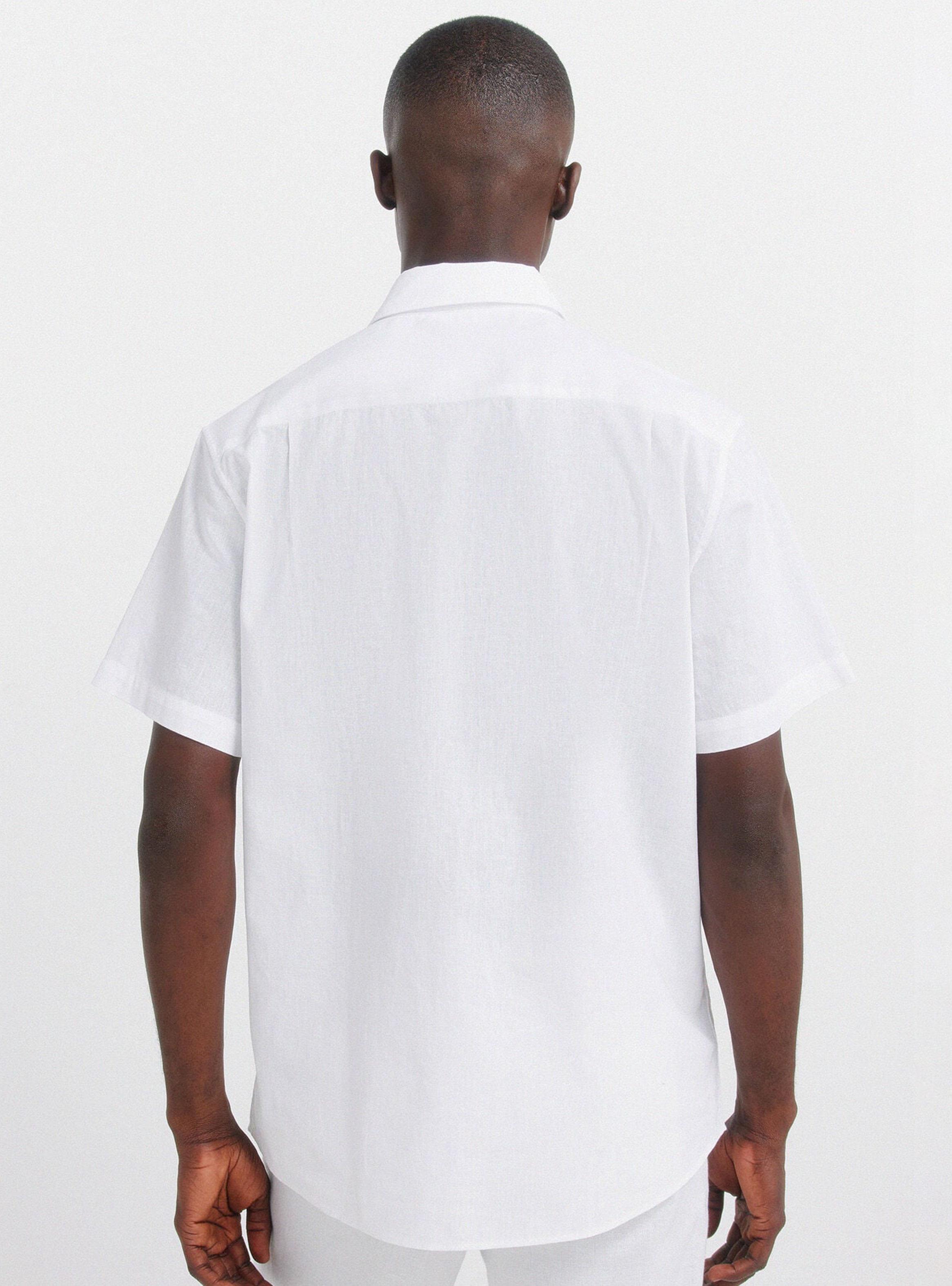 Camisa Manga Corta Lino Logo Bordado-1