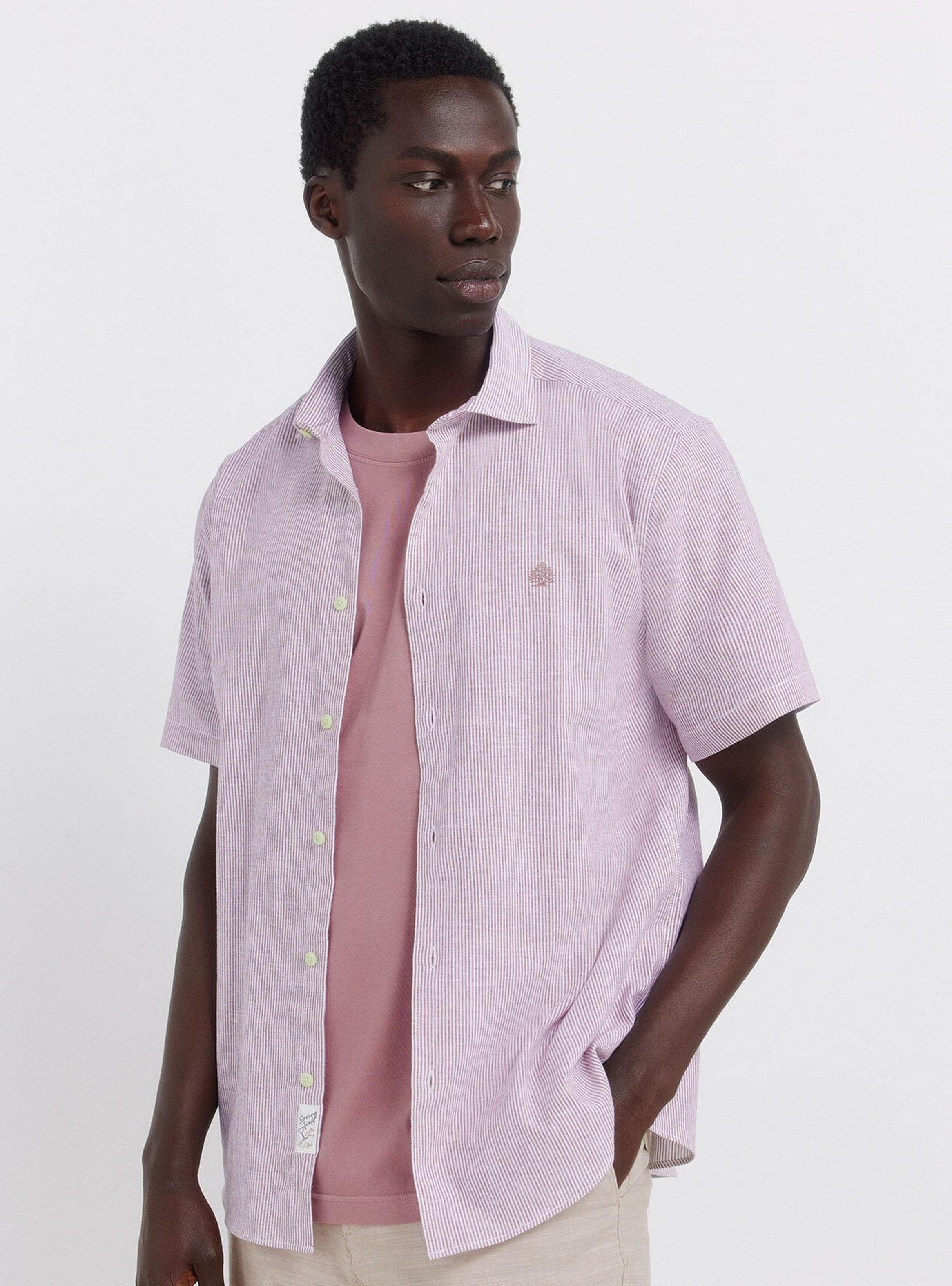 Camisa Manga Corta Lino Micro Raya-0