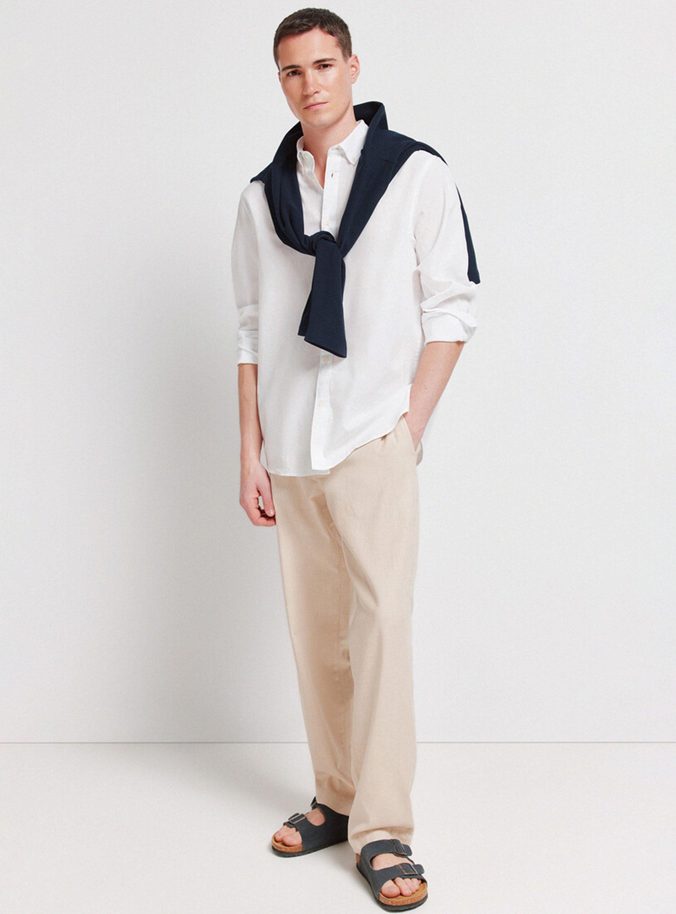Camisa de Lino Casual-3