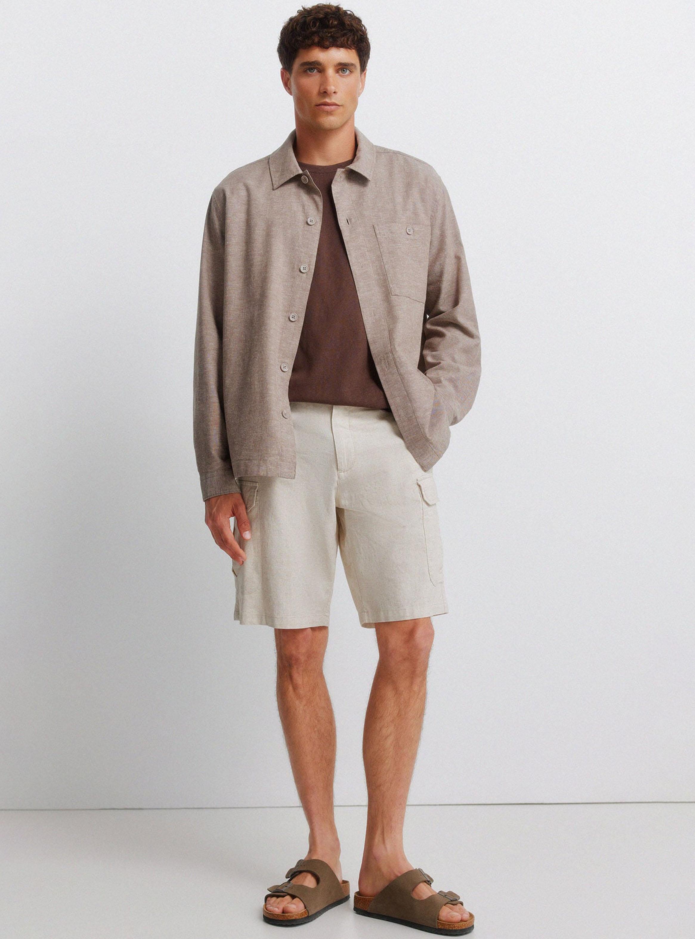 Camisa de Lino con Bolsillo-3