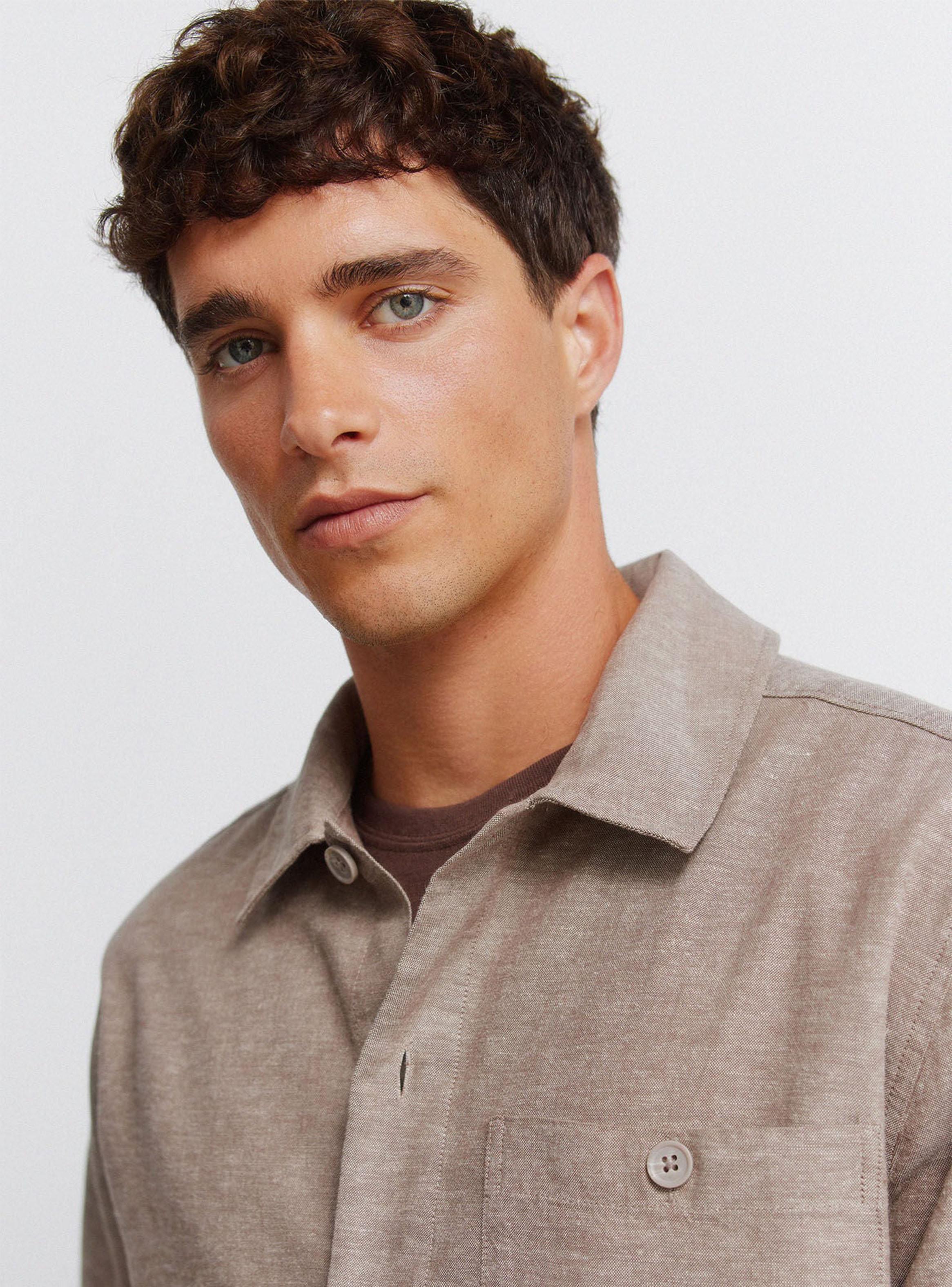 Camisa de Lino con Bolsillo-2