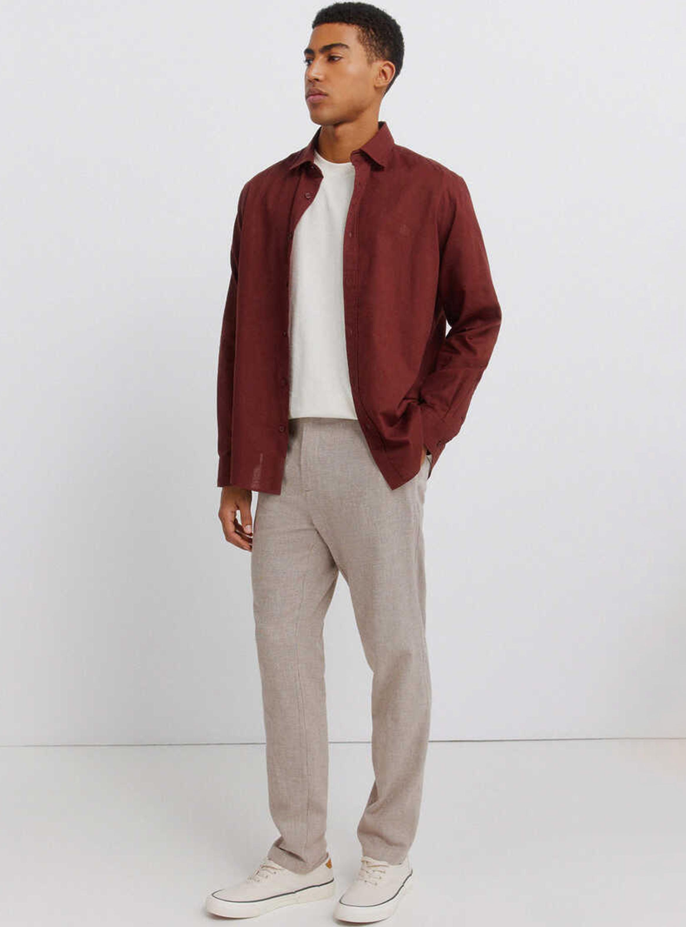 Pantalón Estructura Lino Comfort Slim Fit-5