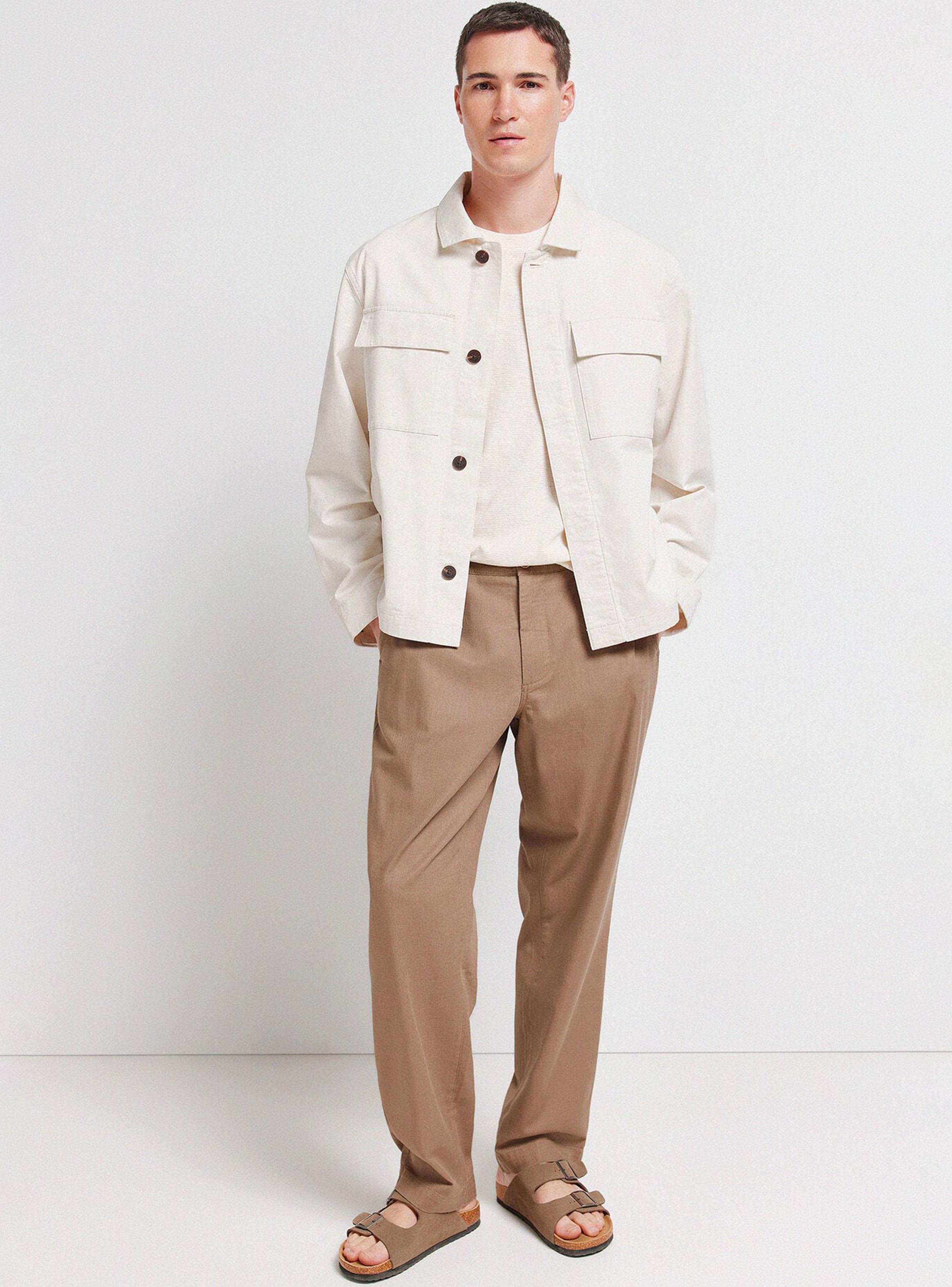 Chaqueta Lino Algodón Overshirt Fit-3