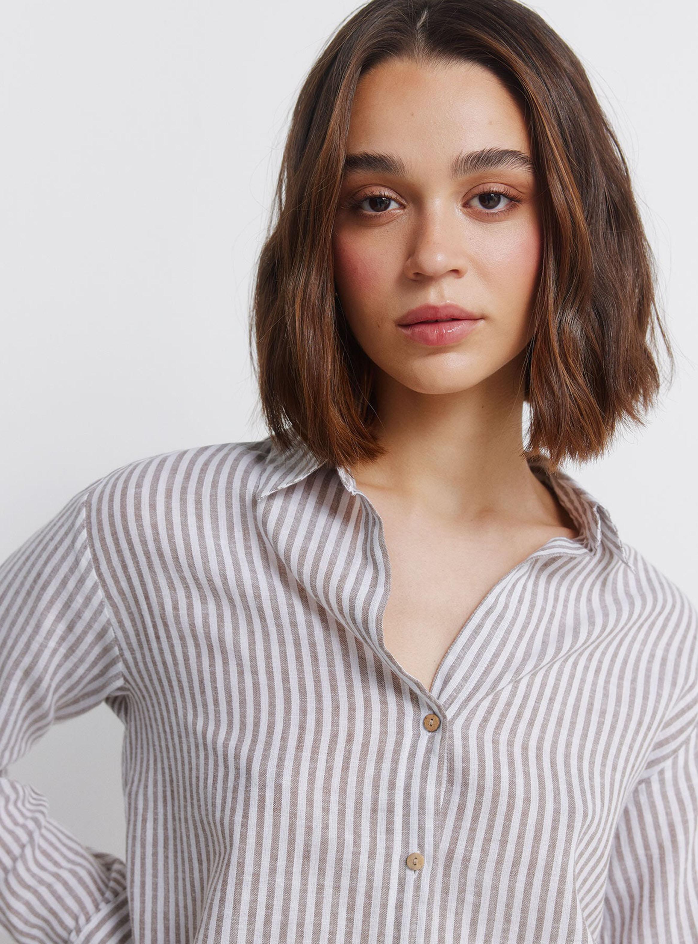 Camisa Efecto Lino Semi Abierta-2