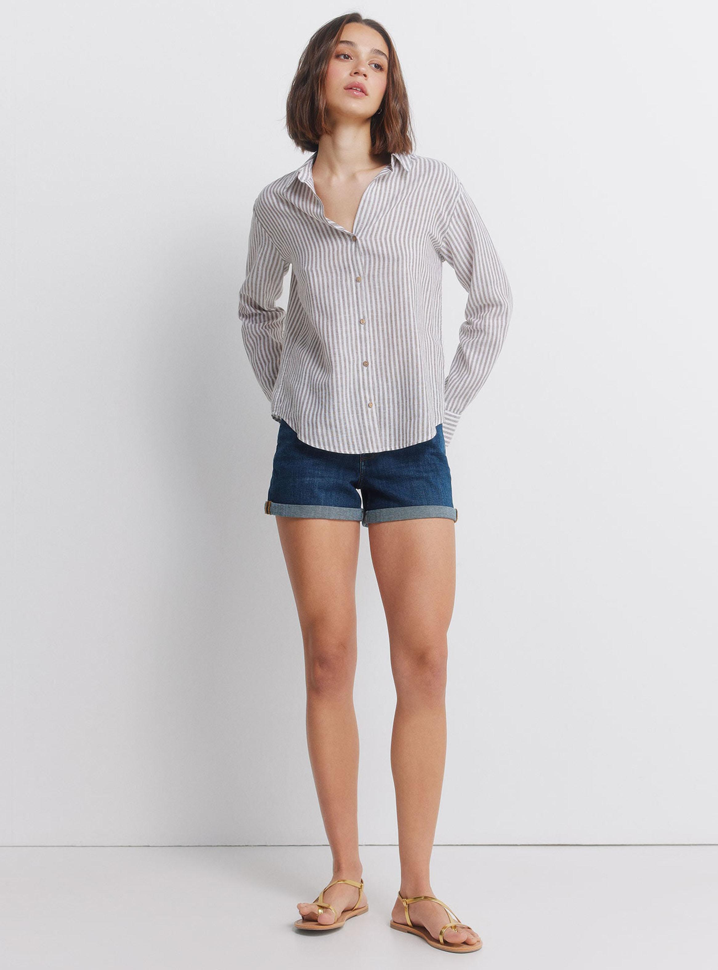 Camisa Efecto Lino Semi Abierta-3