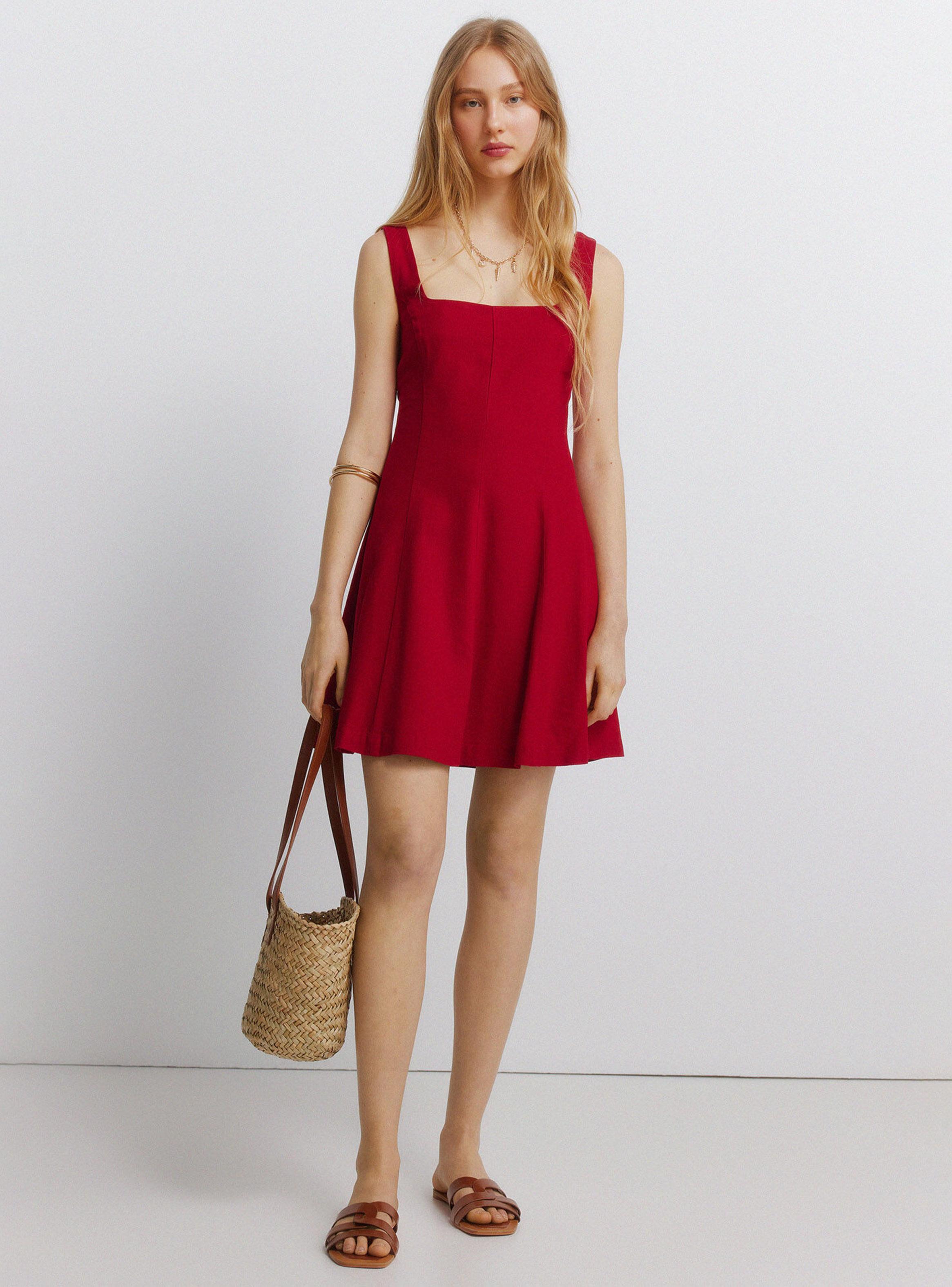 Vestido Tirantes Corto Lino-4