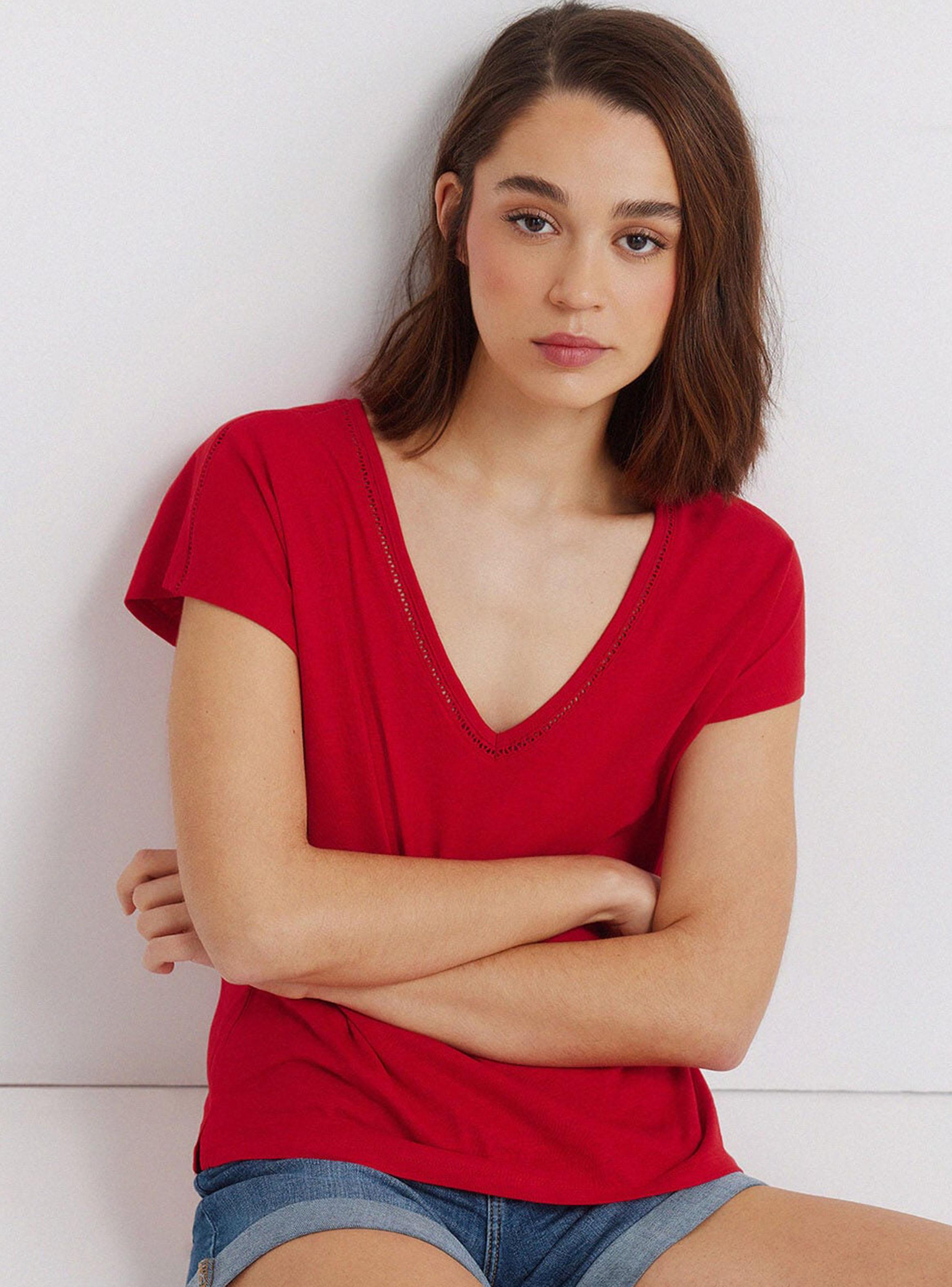 Polera Escote V Diseño Lace-2