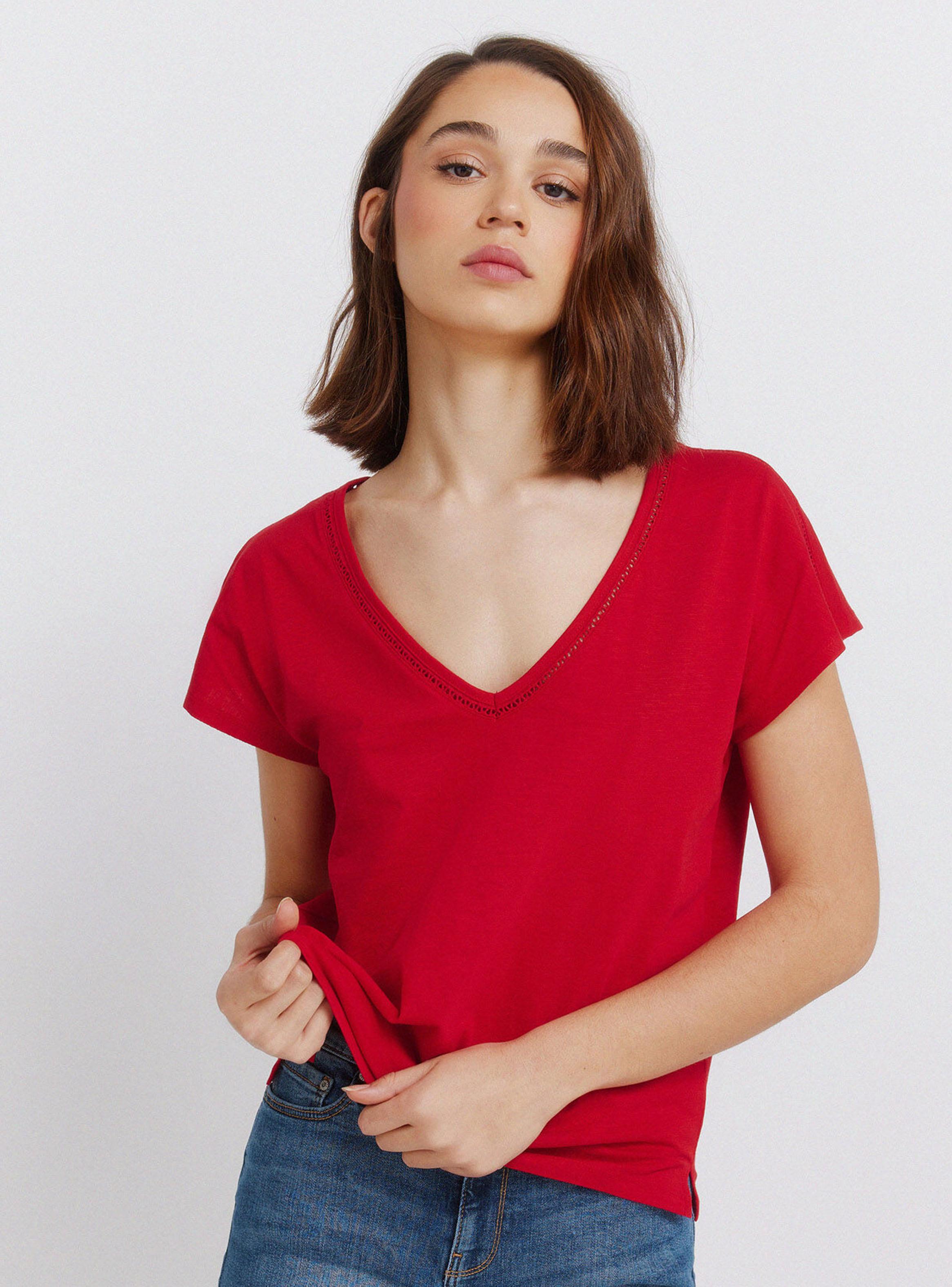 Polera Escote V Diseño Lace-0