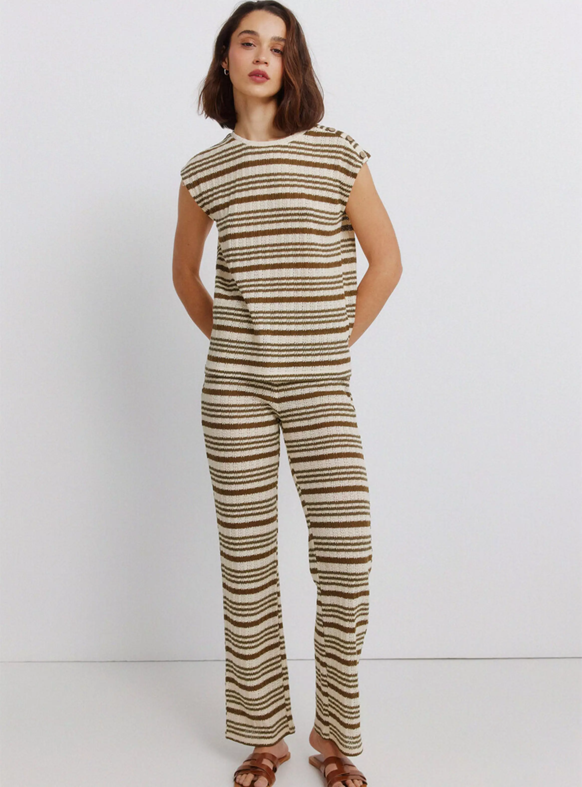 Pantalón de Punto a Rayas-3