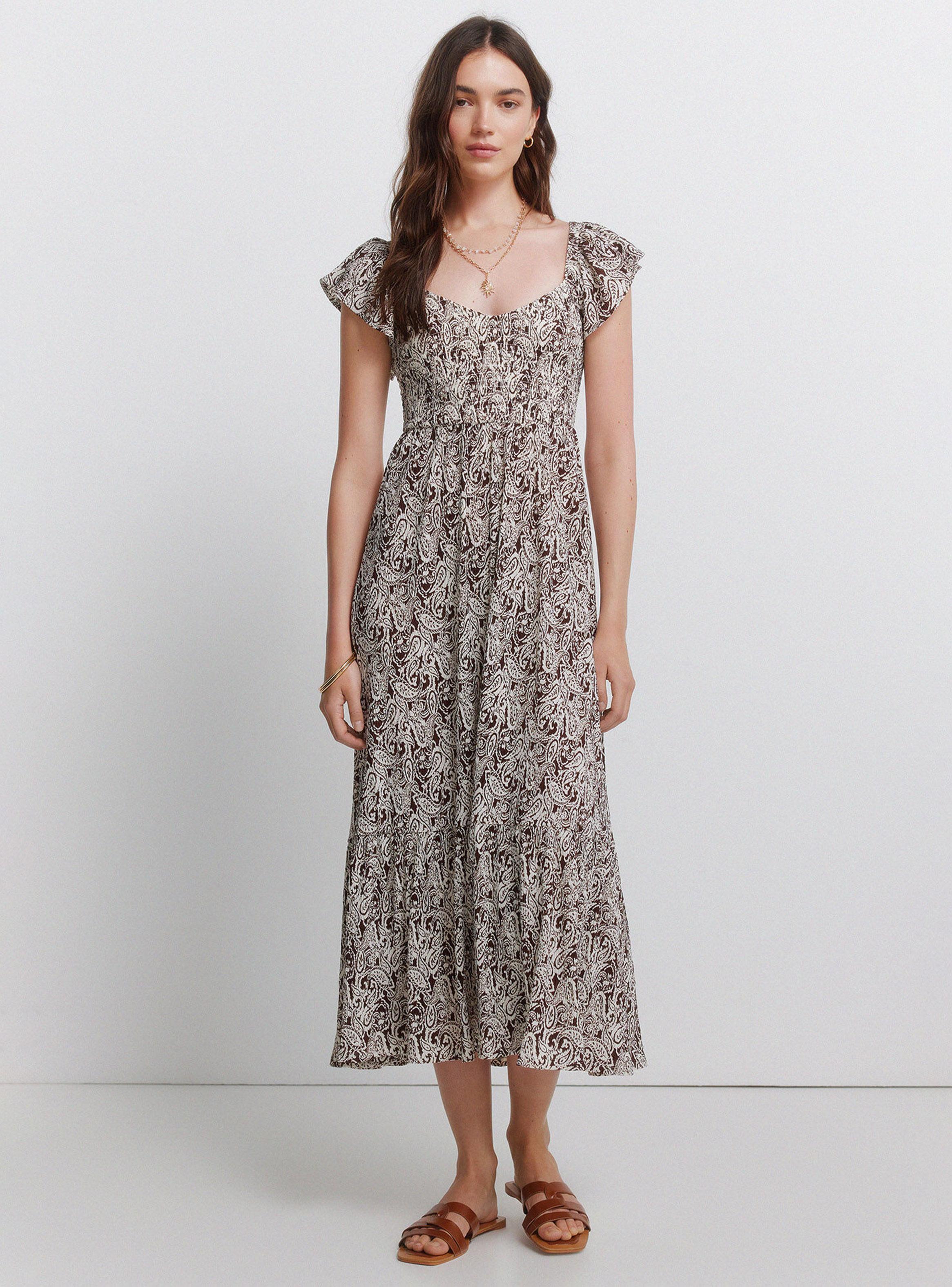Vestido Volantes Estampado Paisley-0