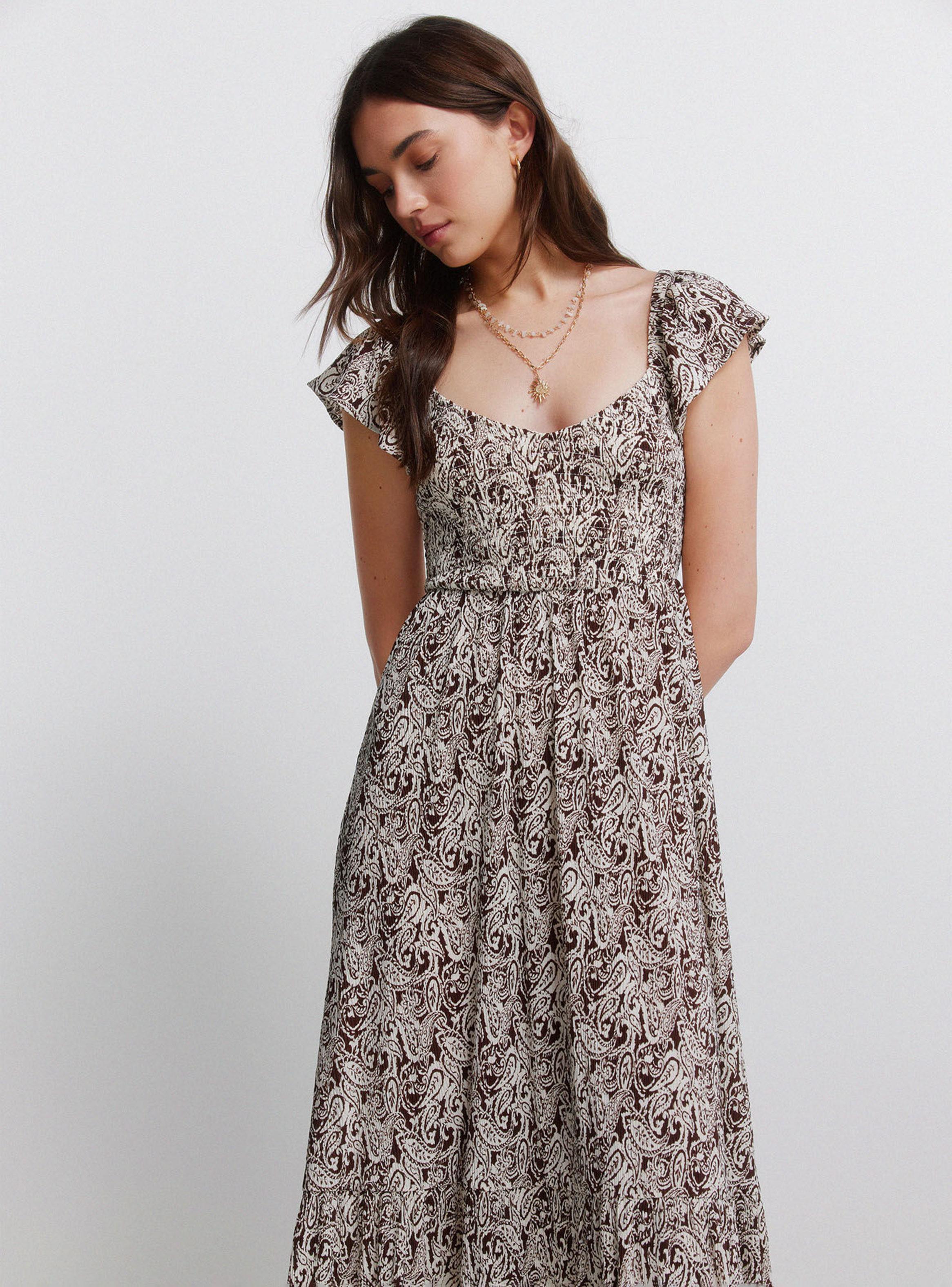 Vestido Volantes Estampado Paisley-2
