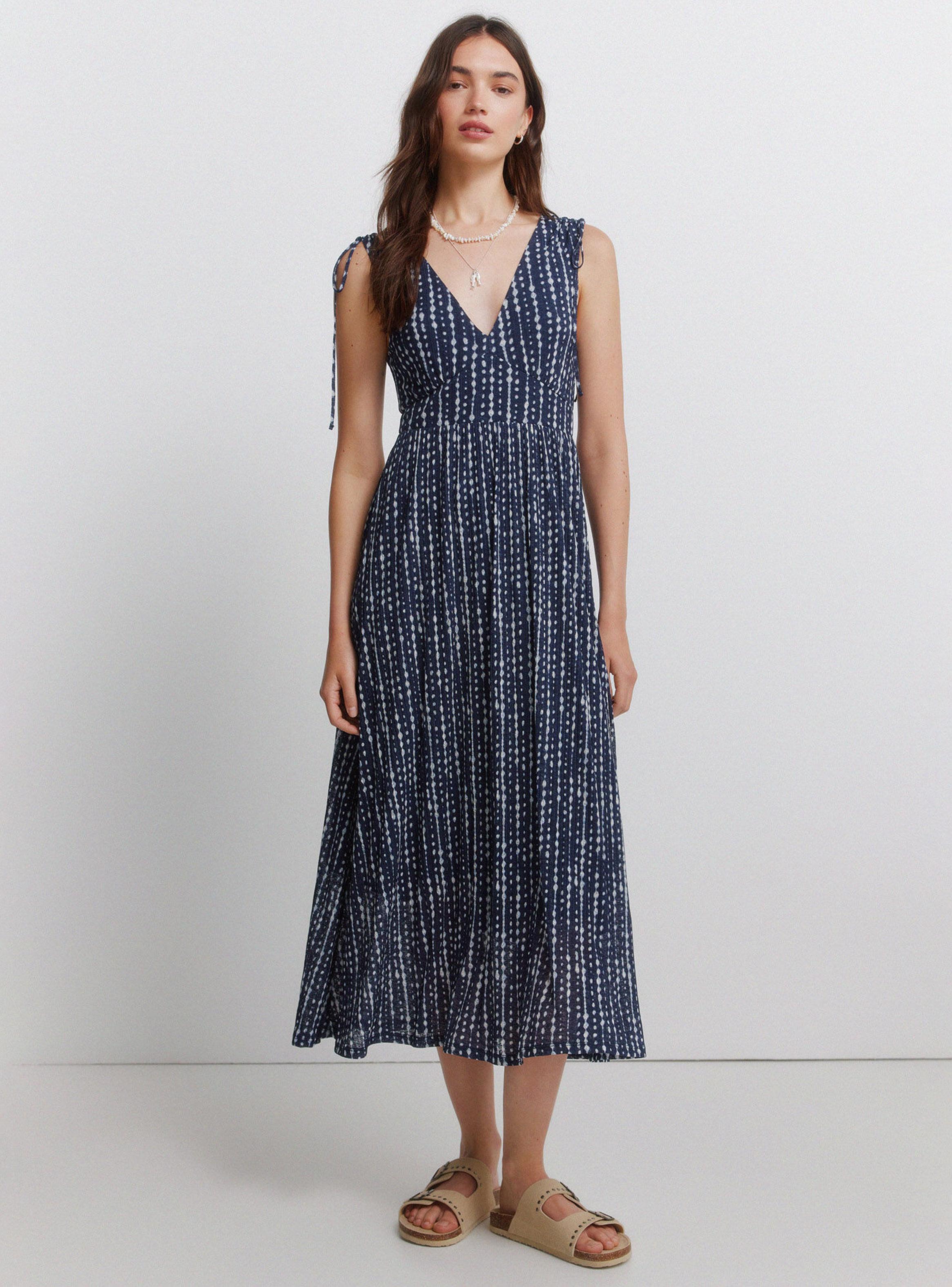 Vestido Tirantes Frunces Hombros-0