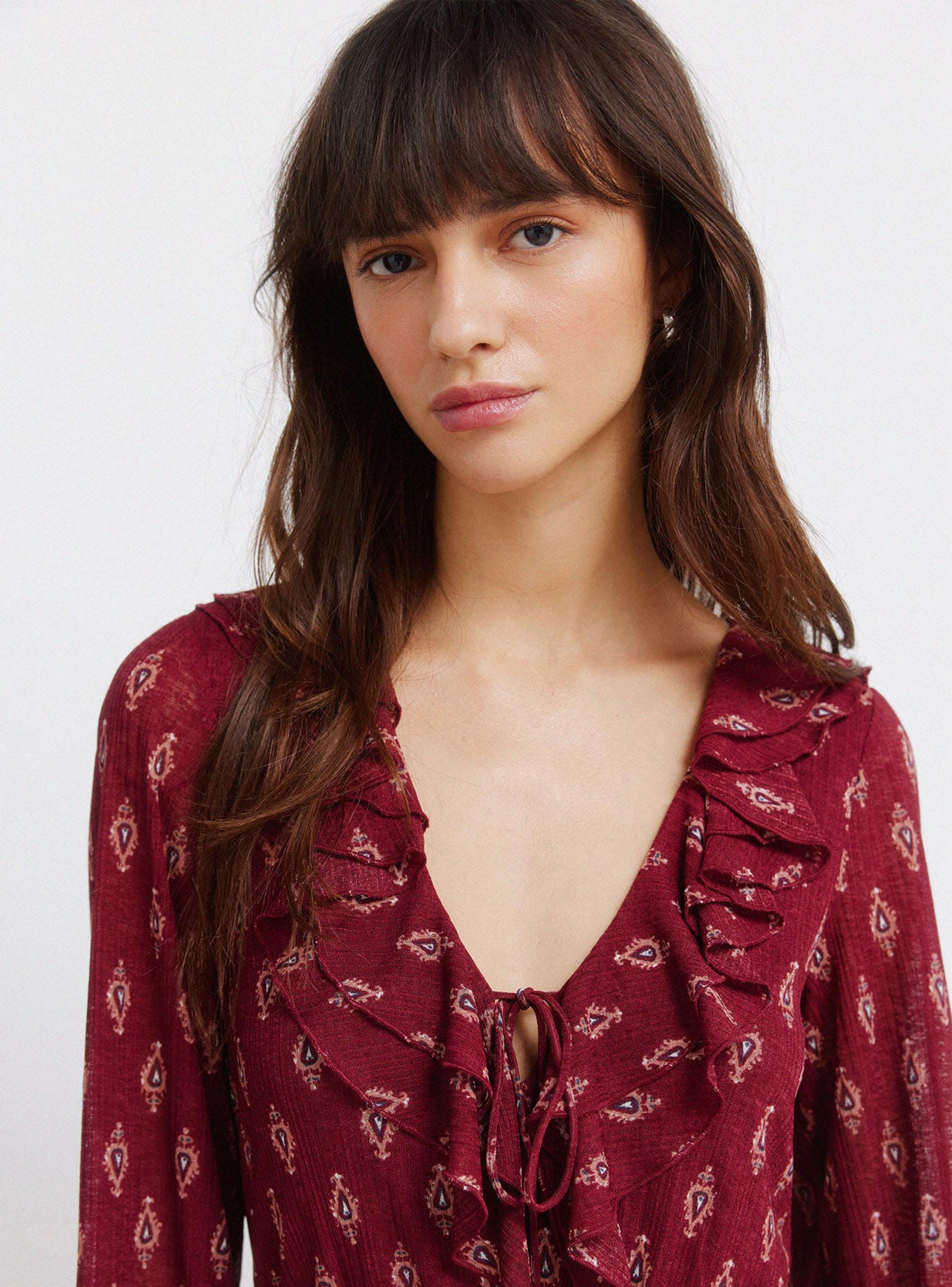 Vestido Corto Estampado Volantes-2