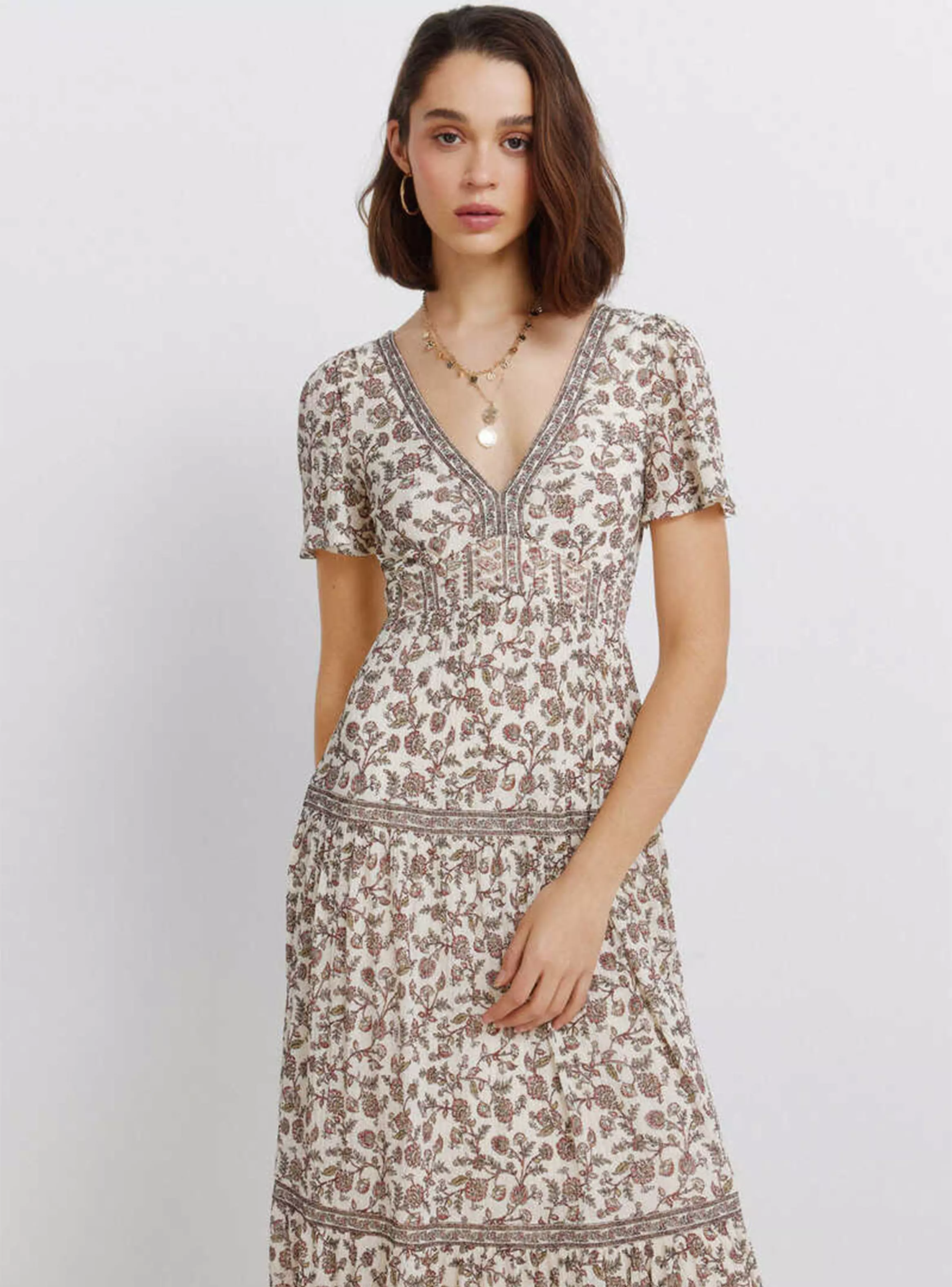 Vestido Midi Estampado Cenefas-2