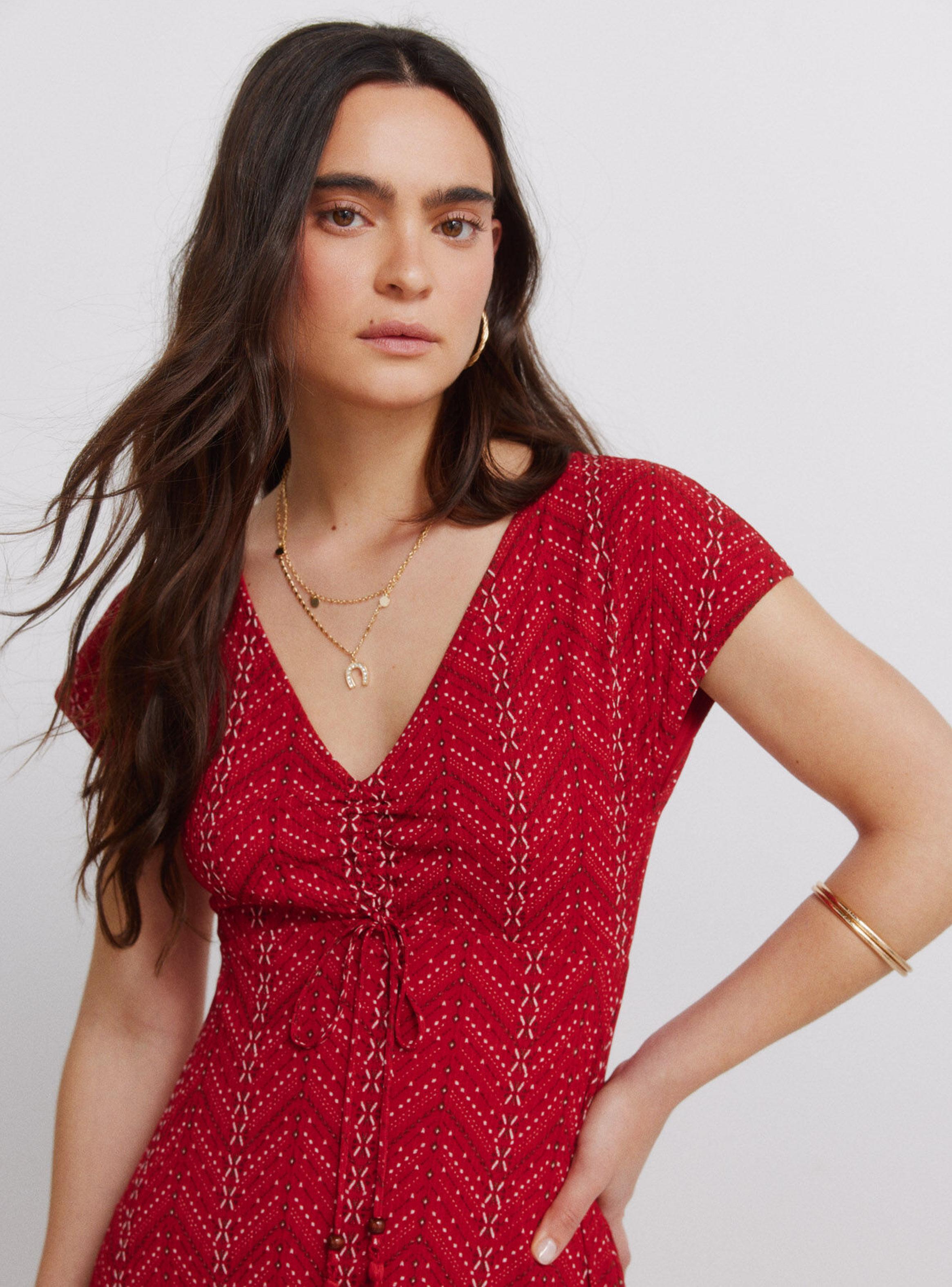 Vestido Midi Frunces Lazo-3
