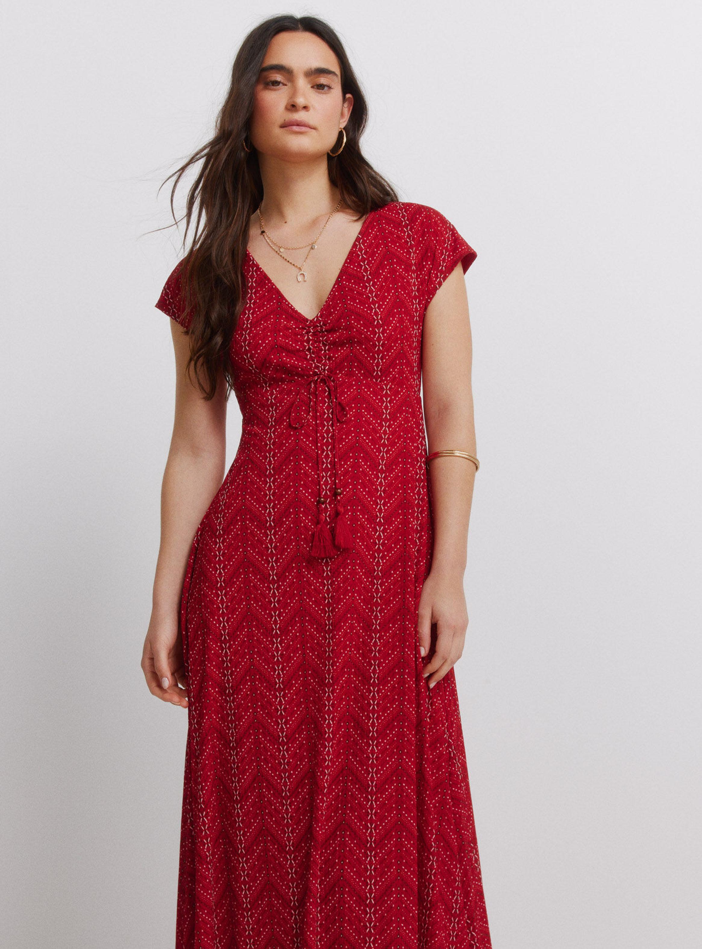 Vestido Midi Frunces Lazo-2