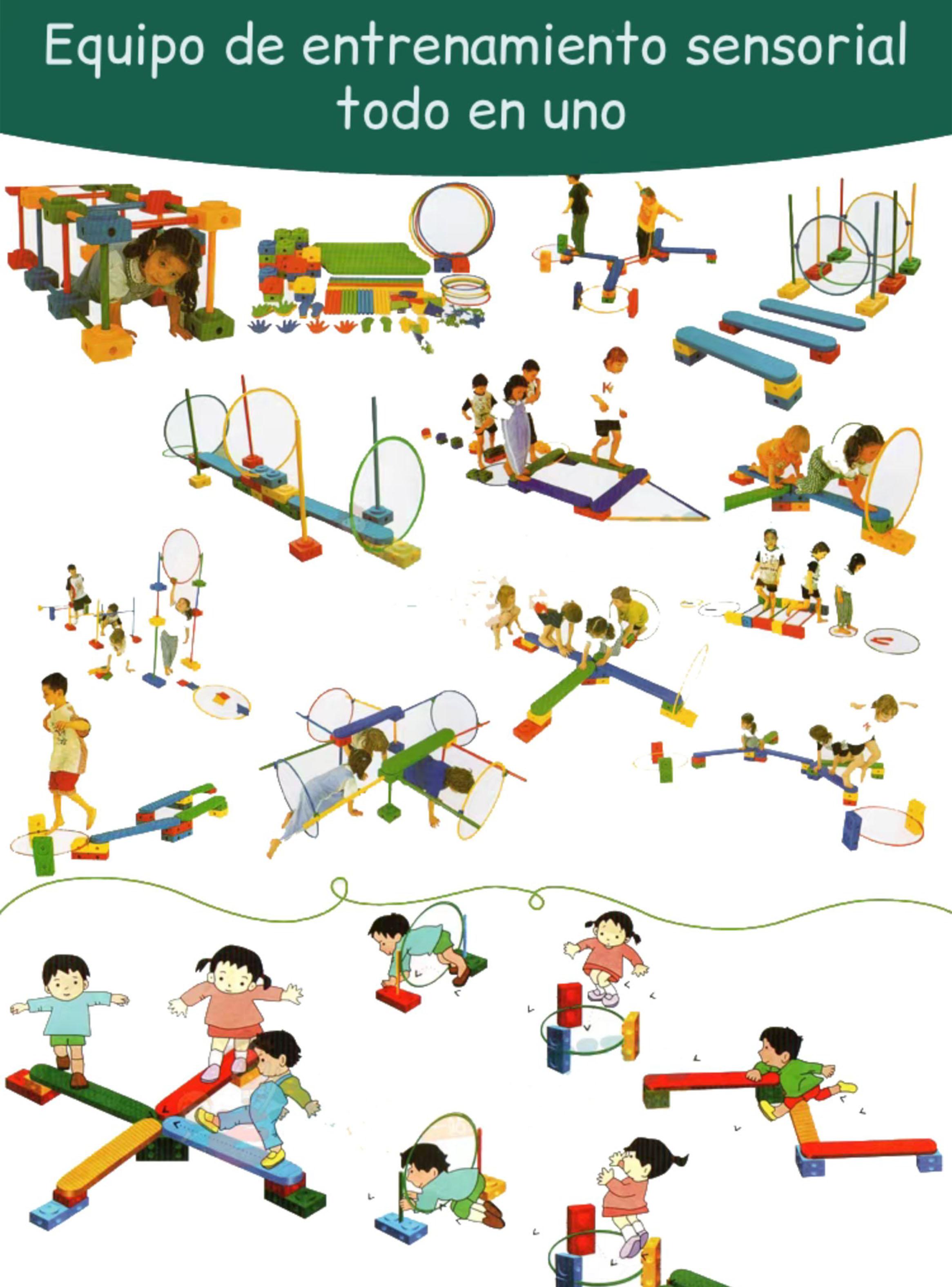 Centro de Juego Circuito Psicomotriz 10 en 1 Montessori Multicolor-5
