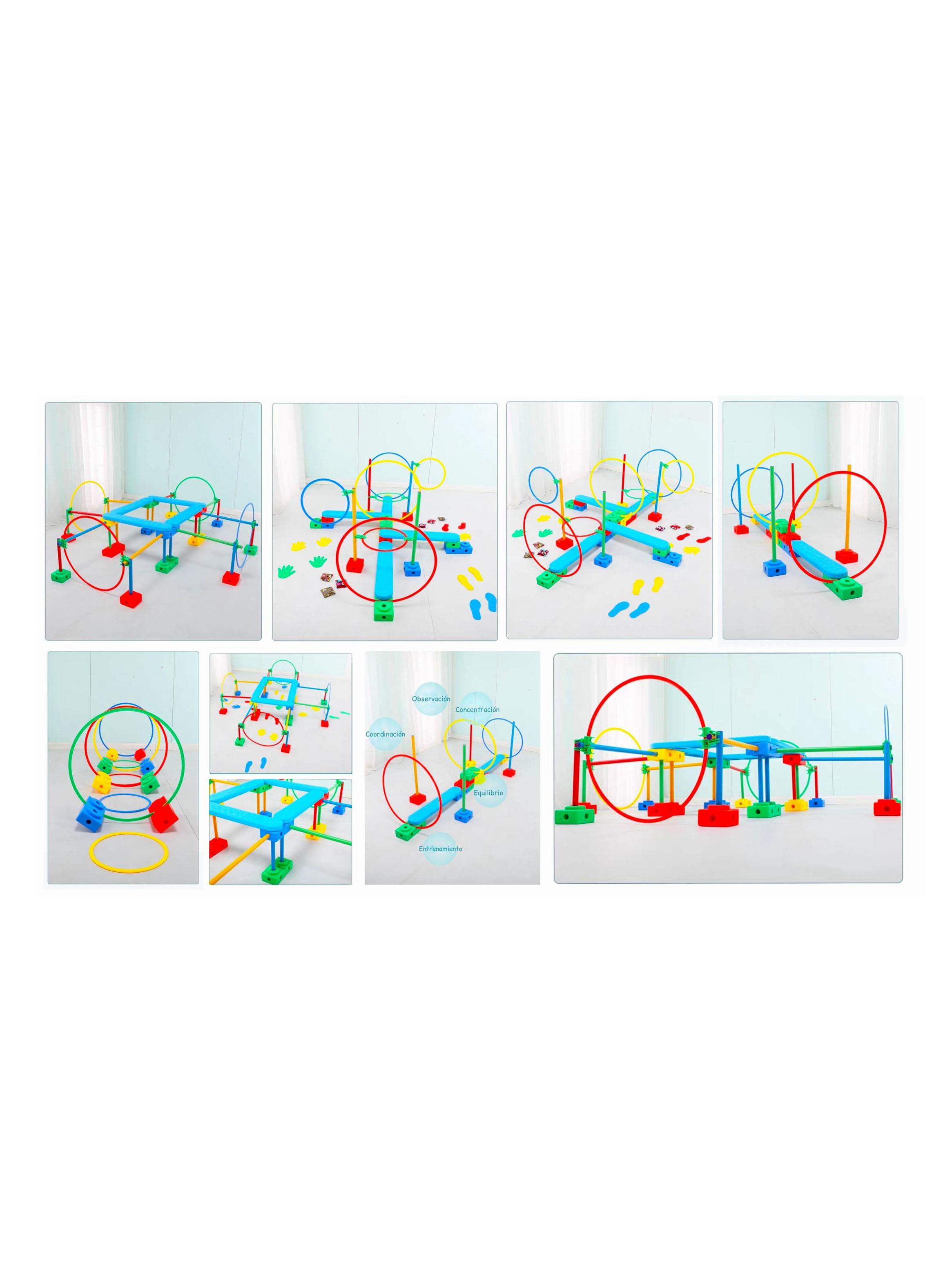 Centro de Juego Circuito Psicomotriz 10 en 1 Montessori Multicolor-4