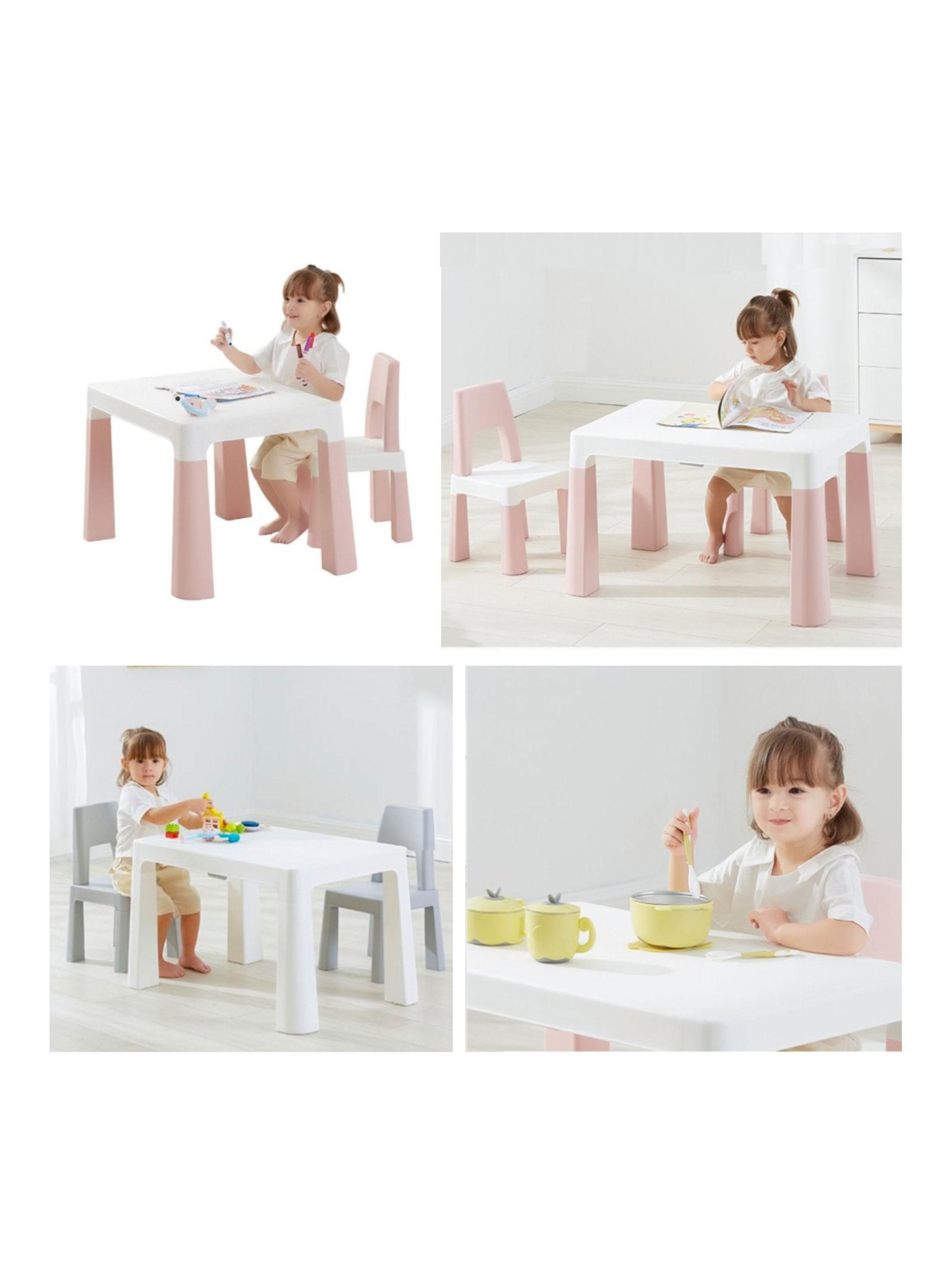 Set Mesa Infantil con 2 Sillas y Cajones Rosado-3