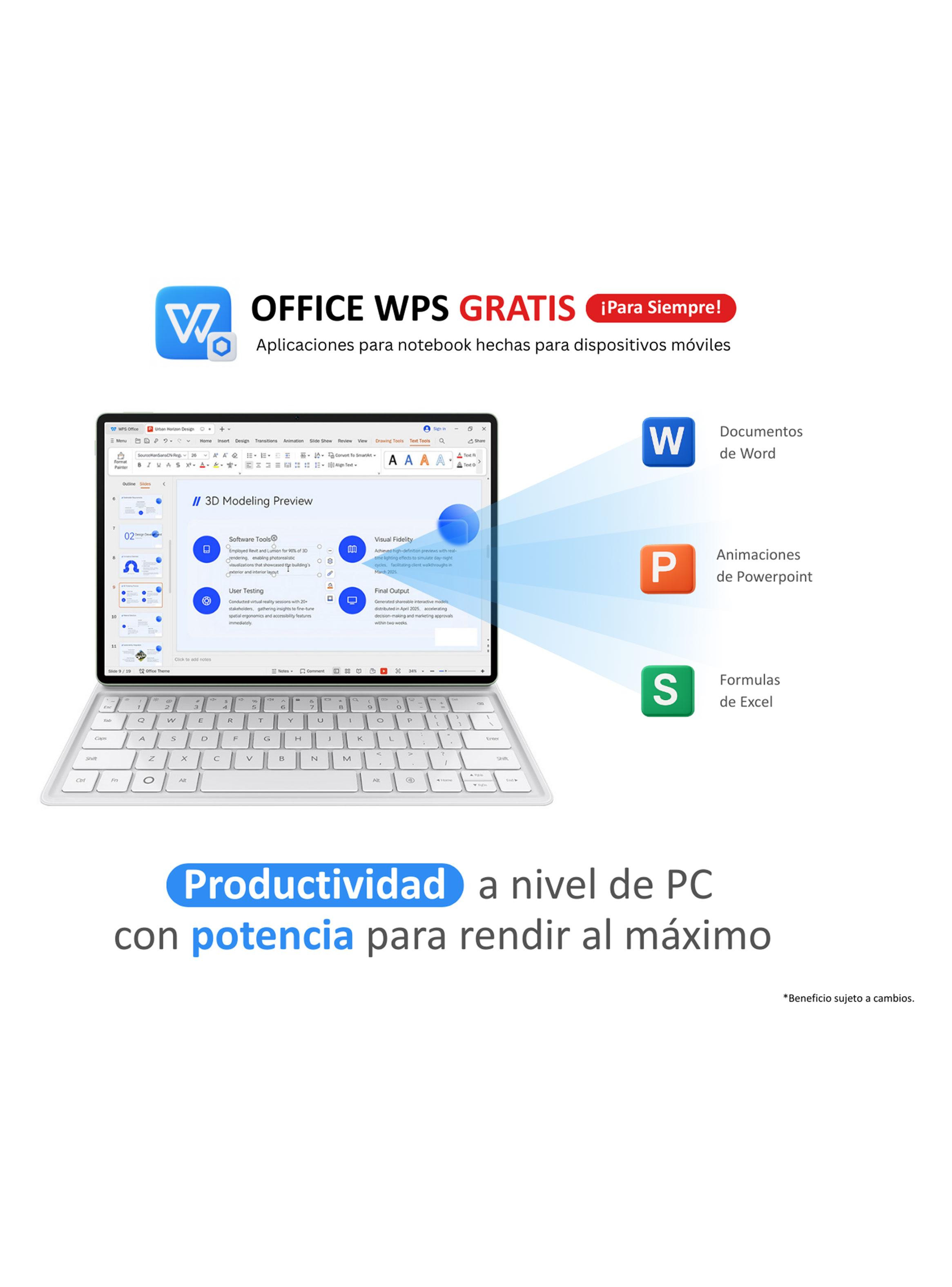 Tablet Matepad 12X 12GB RAM 256GB UFS 12'' 144Hz Verde + Teclado + Lápiz + Office WPS-5