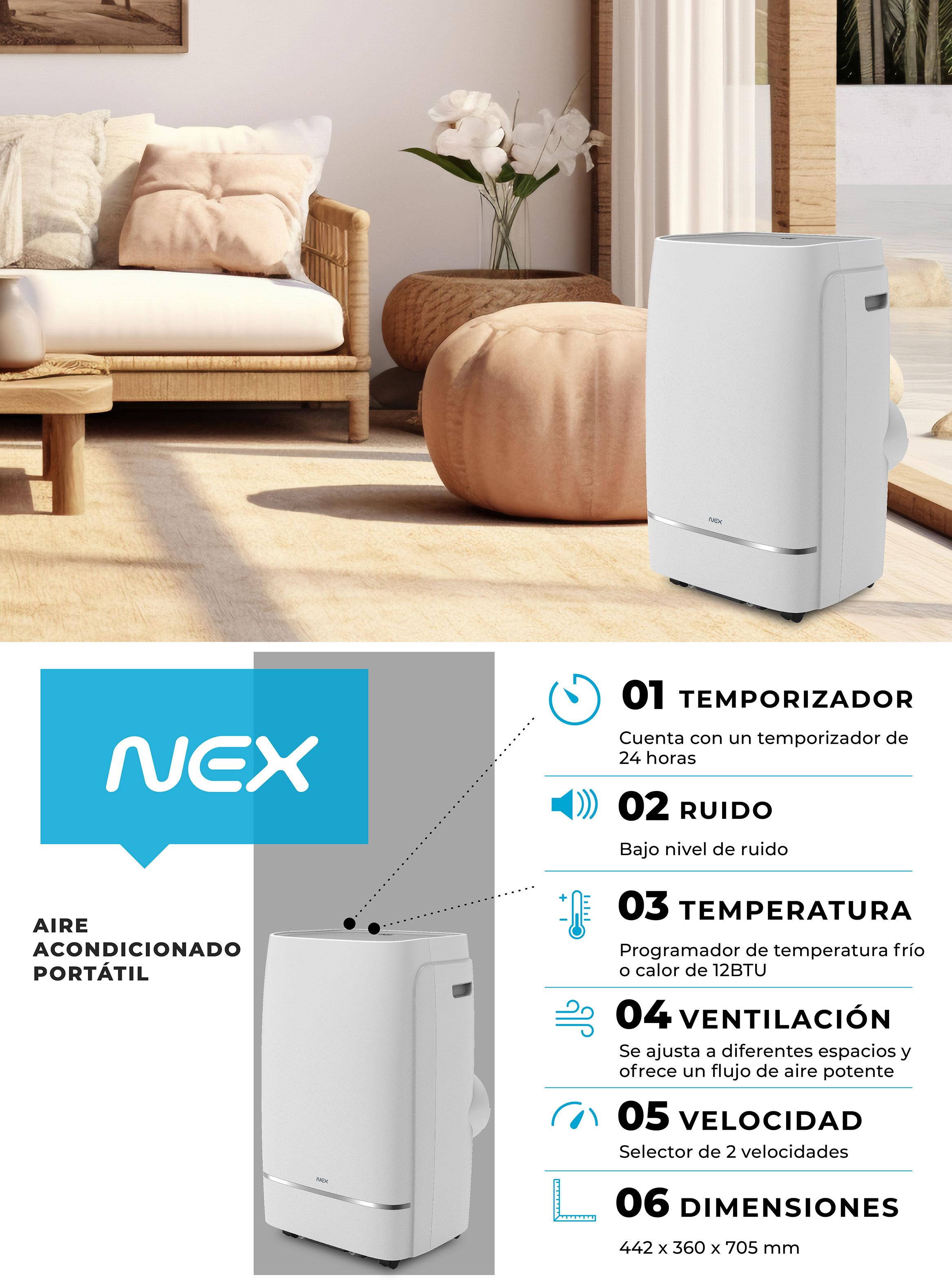 Aire Acondicionado Portátil 12.000 BTU Frío-Calor ACP12188-FC Blanco-4