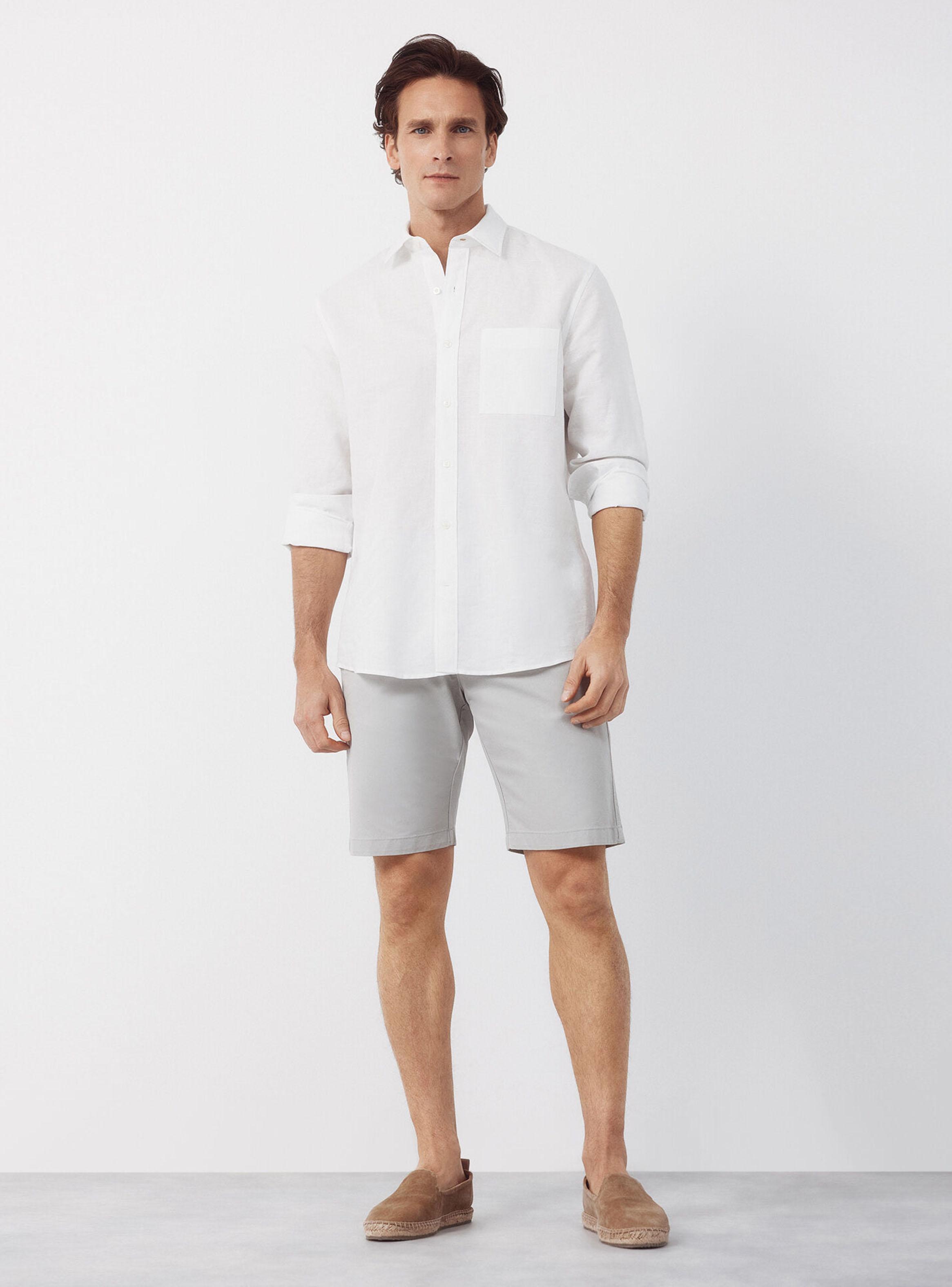 Bermuda Chino Regular Fit Tiro Medio-4
