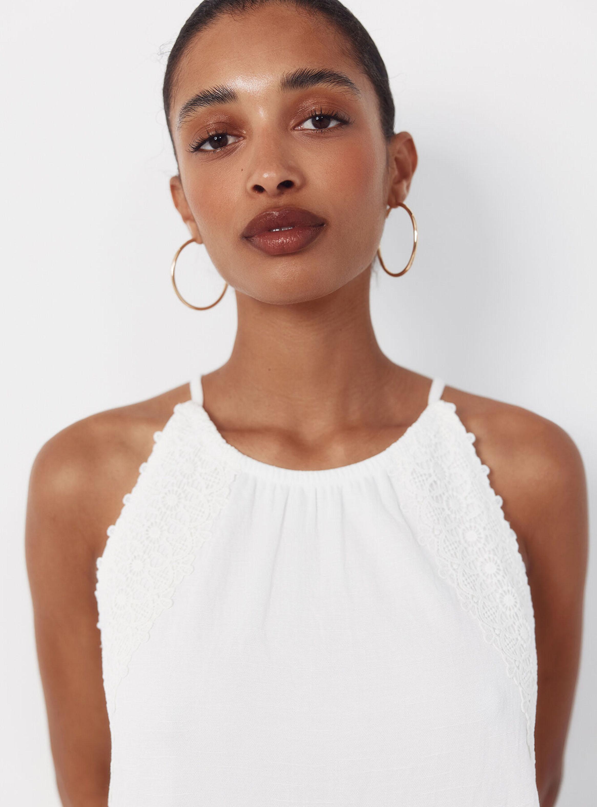 Vestido Halter Cinta Crochet Floral-4