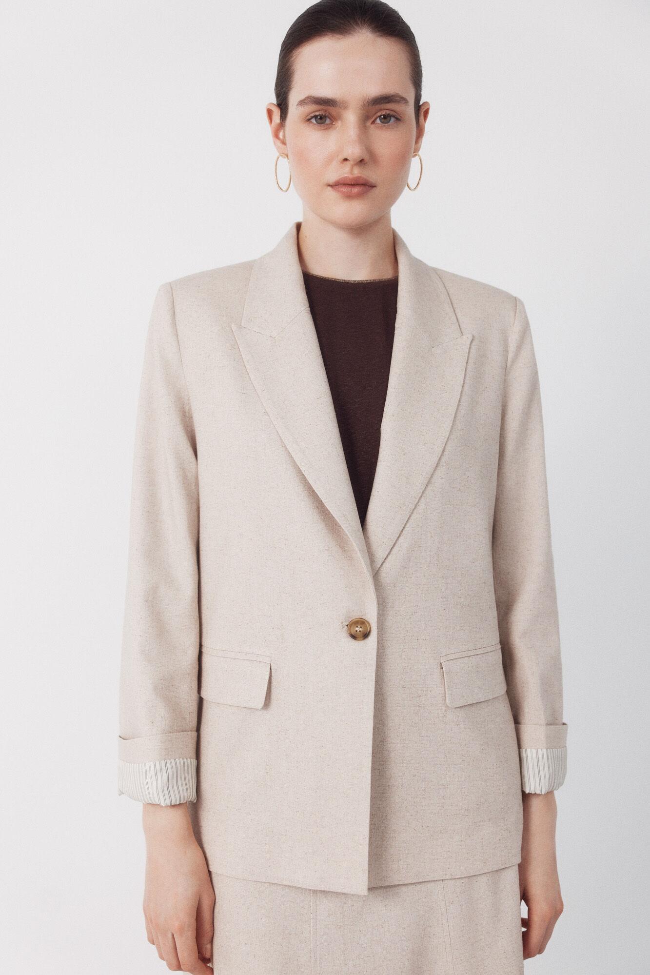 Blazer Tejido con Lino-0