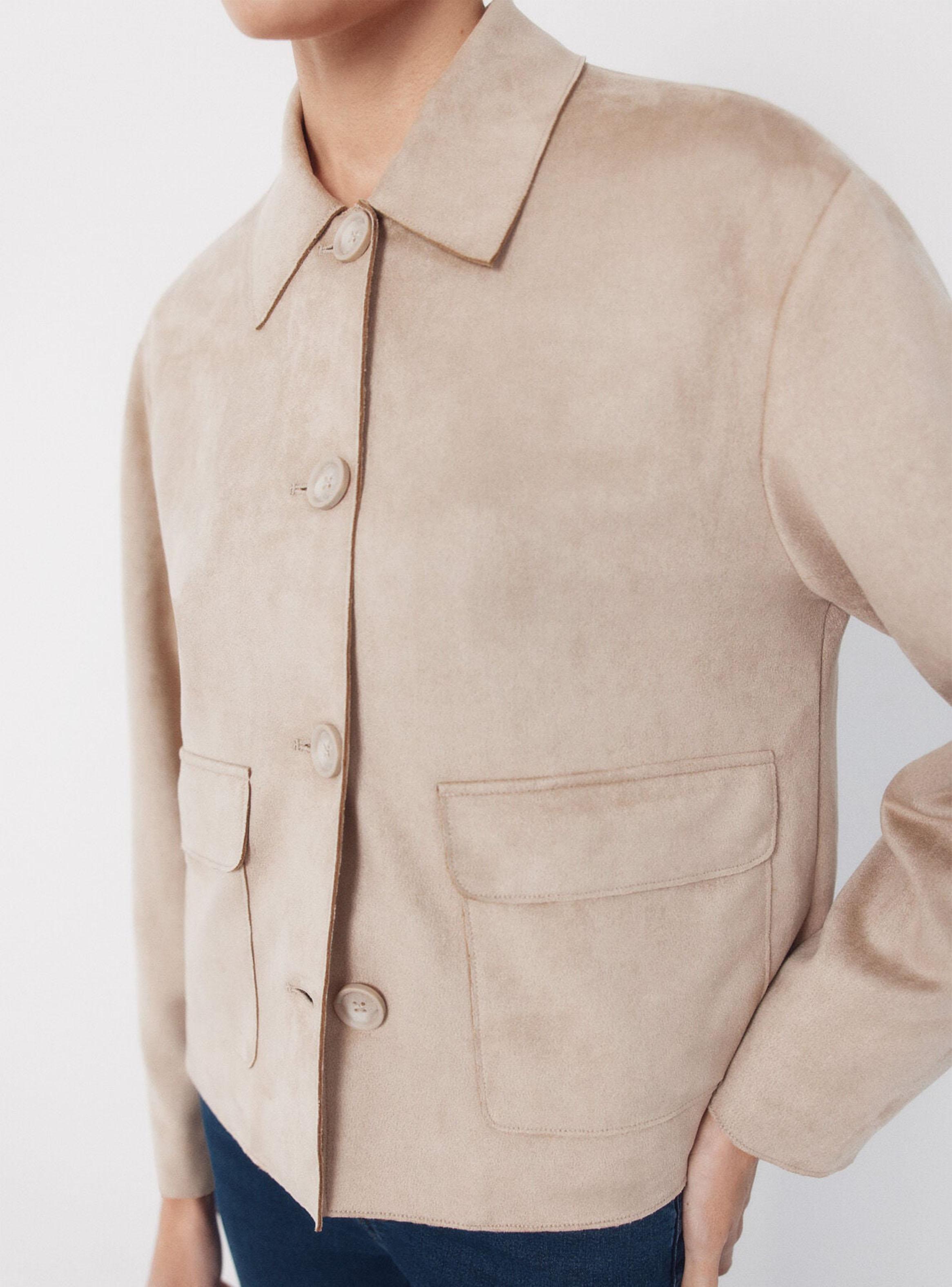 Chaqueta Tejido Efecto Ante-3