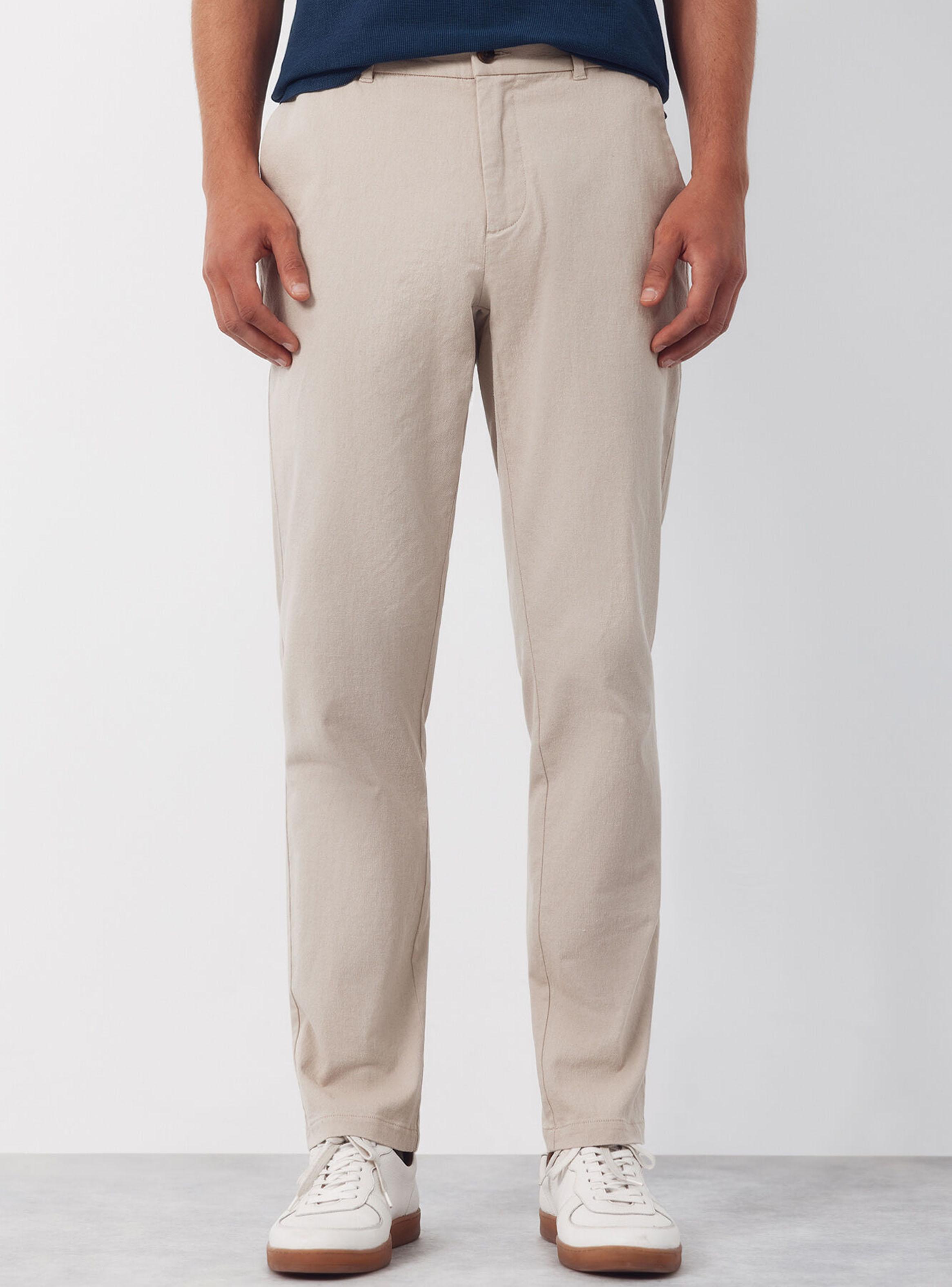 Pantalón Chino Algodón-Lino Regular-0