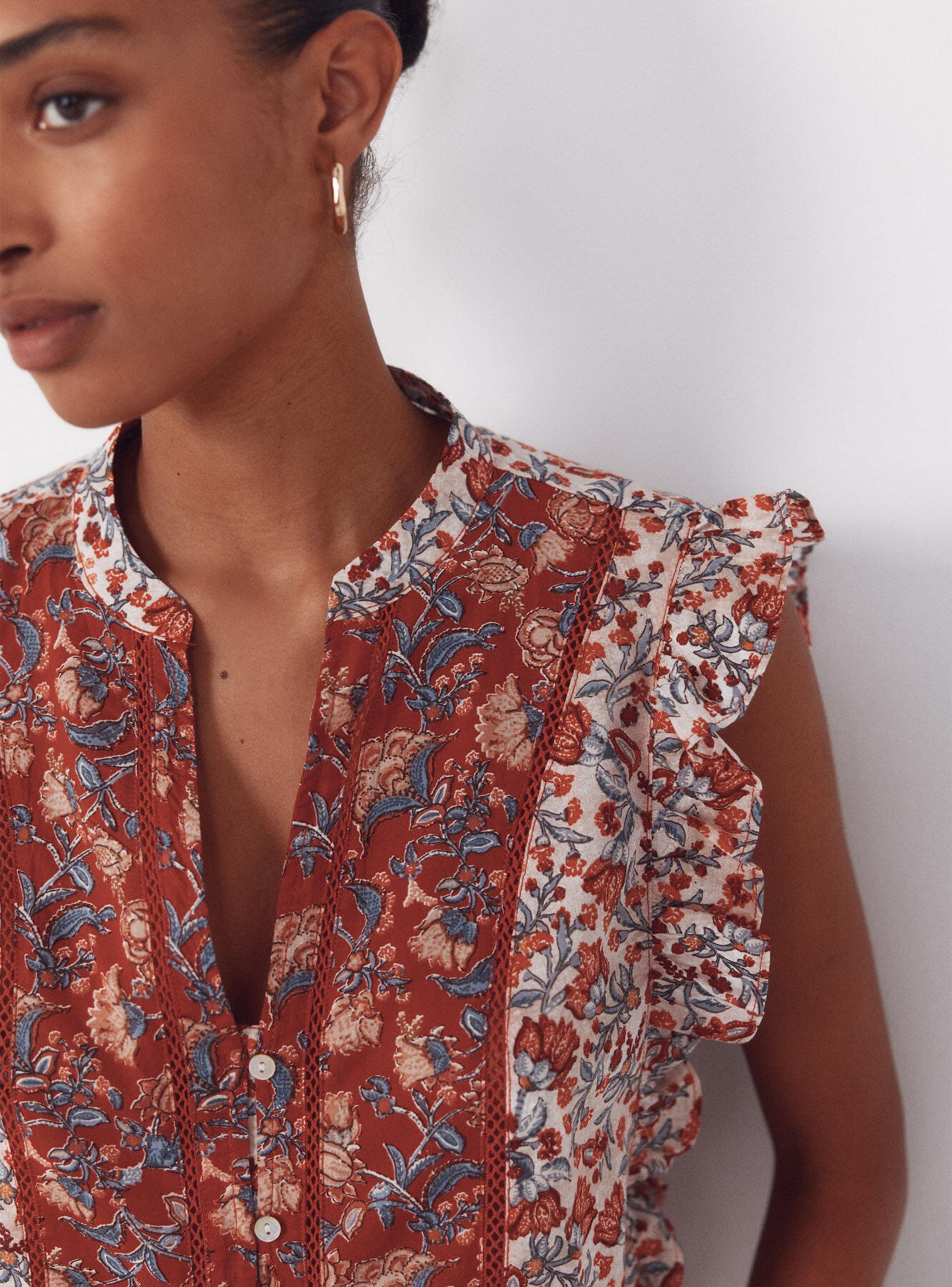 Blusa Volante Cuello Mao-2