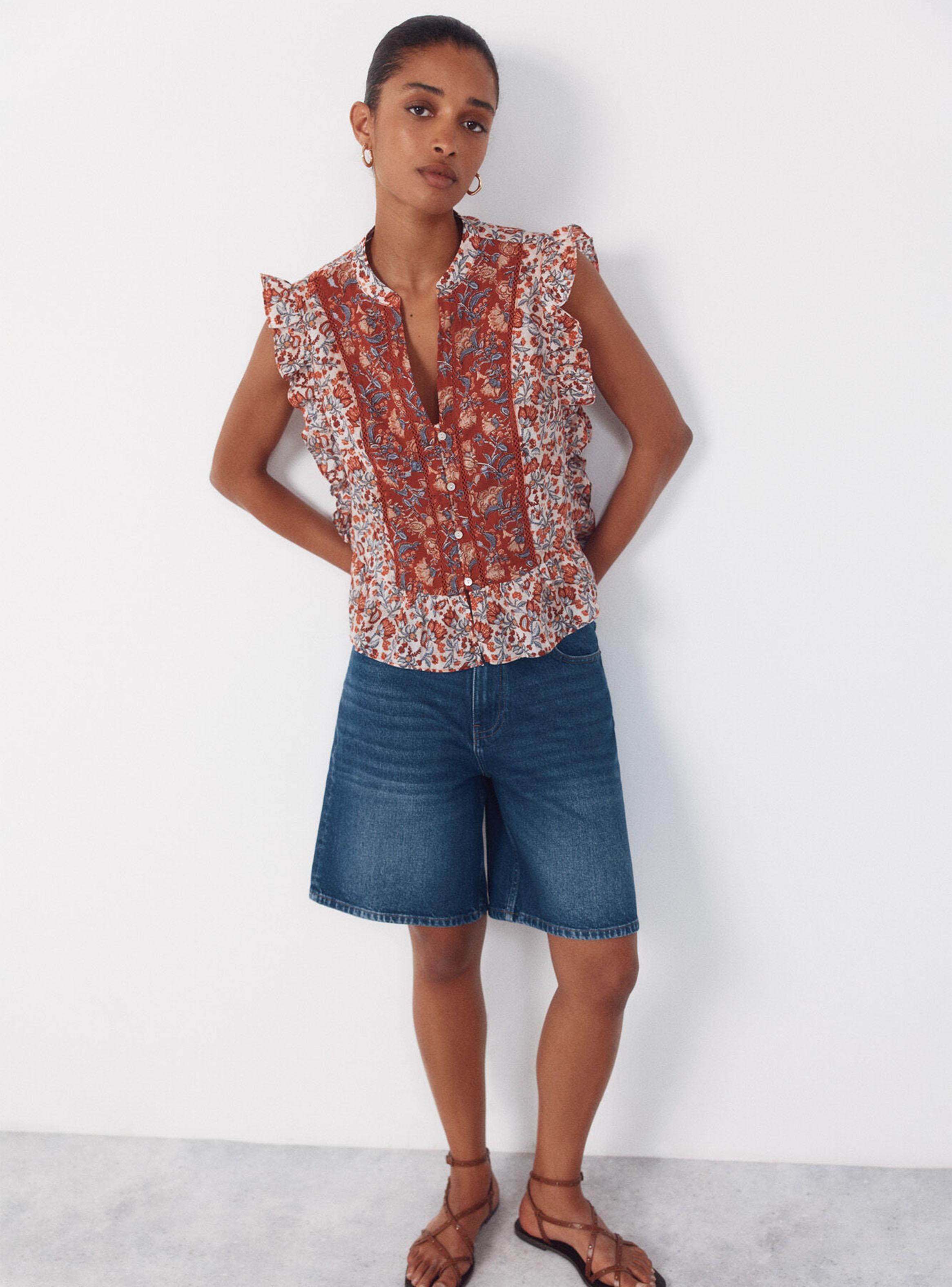 Blusa Volante Cuello Mao-4