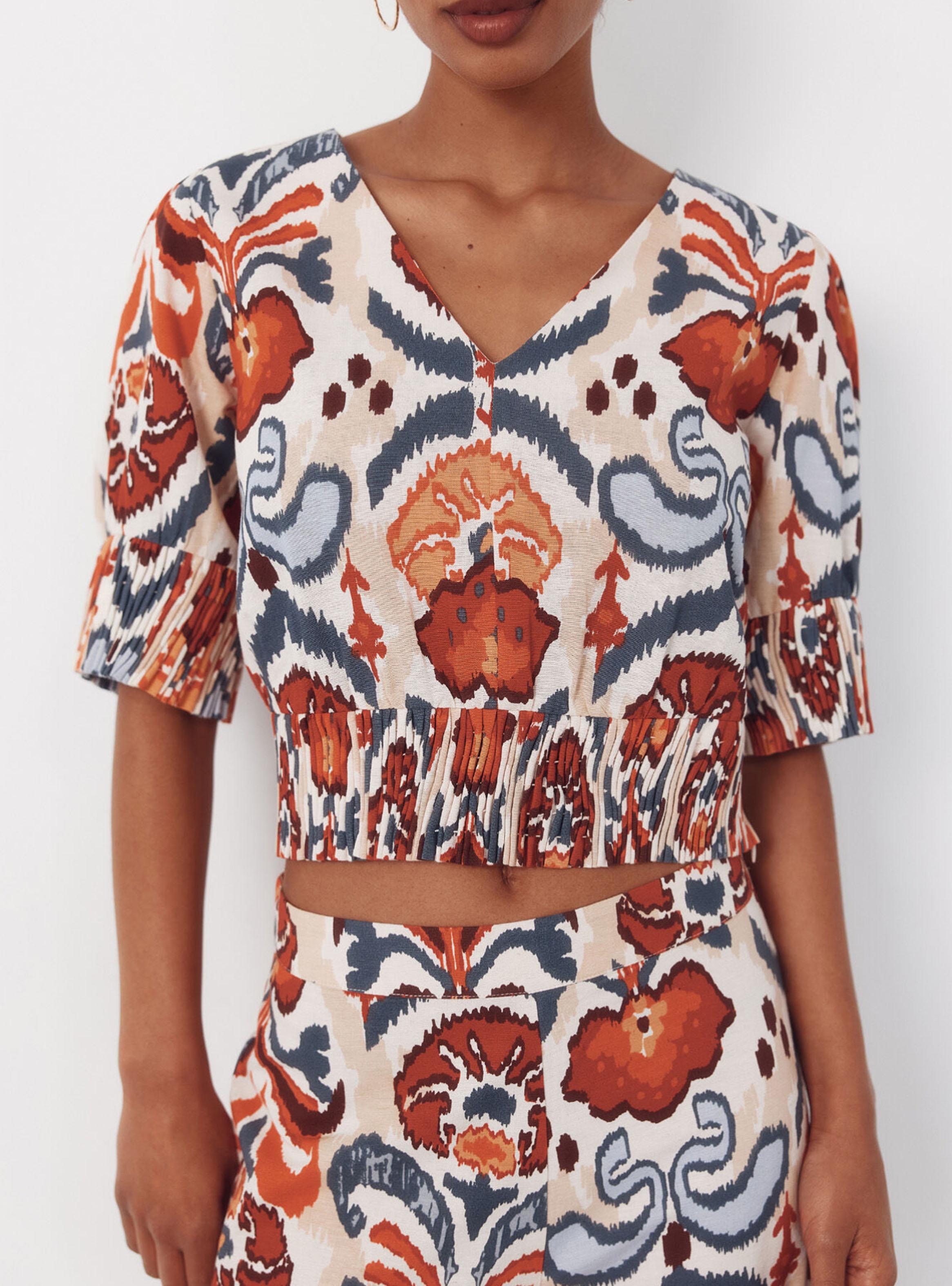Blusa Estampada Manga Abullonada-3