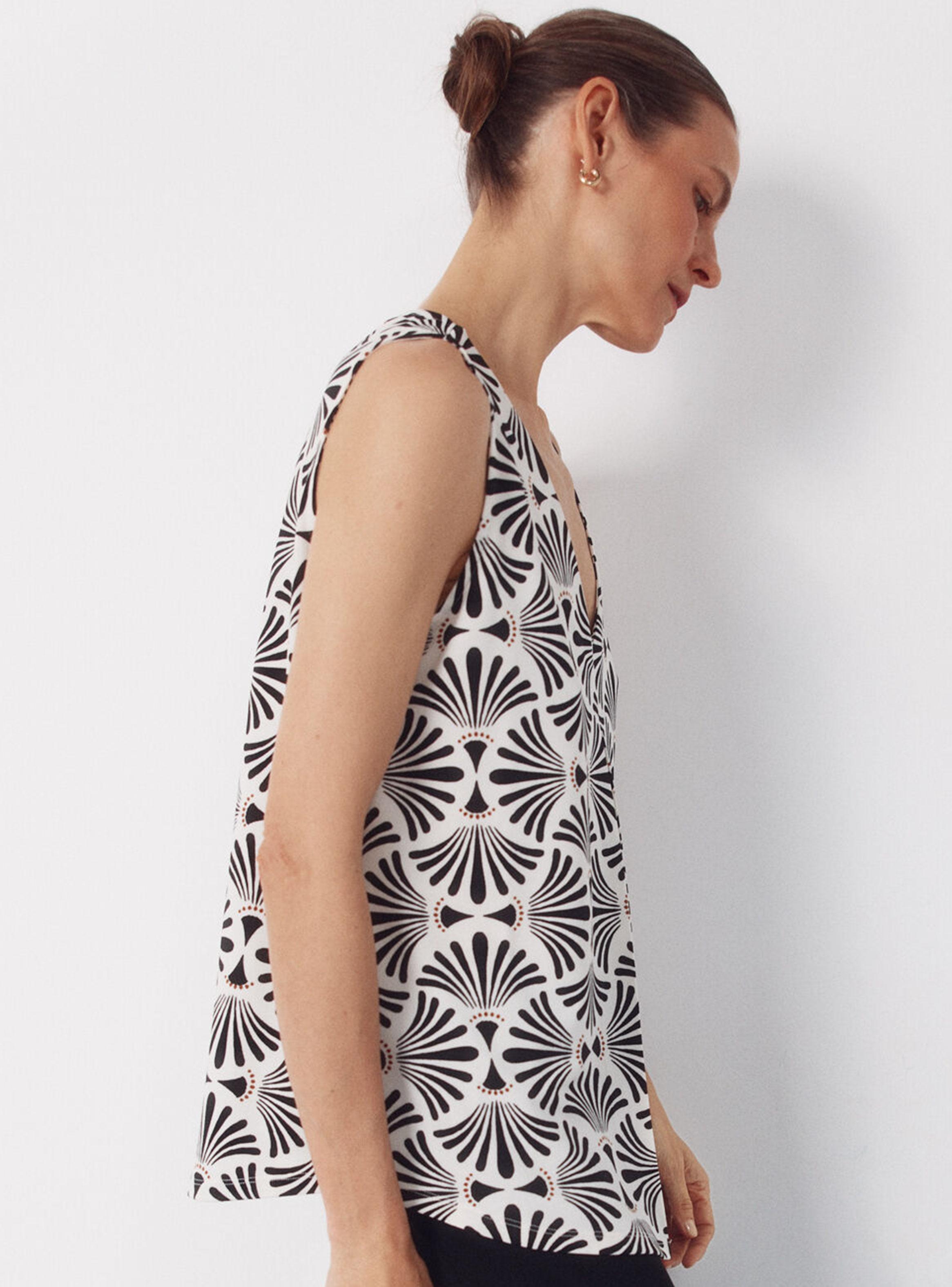 Top Largo Pliegue Cuello V-2