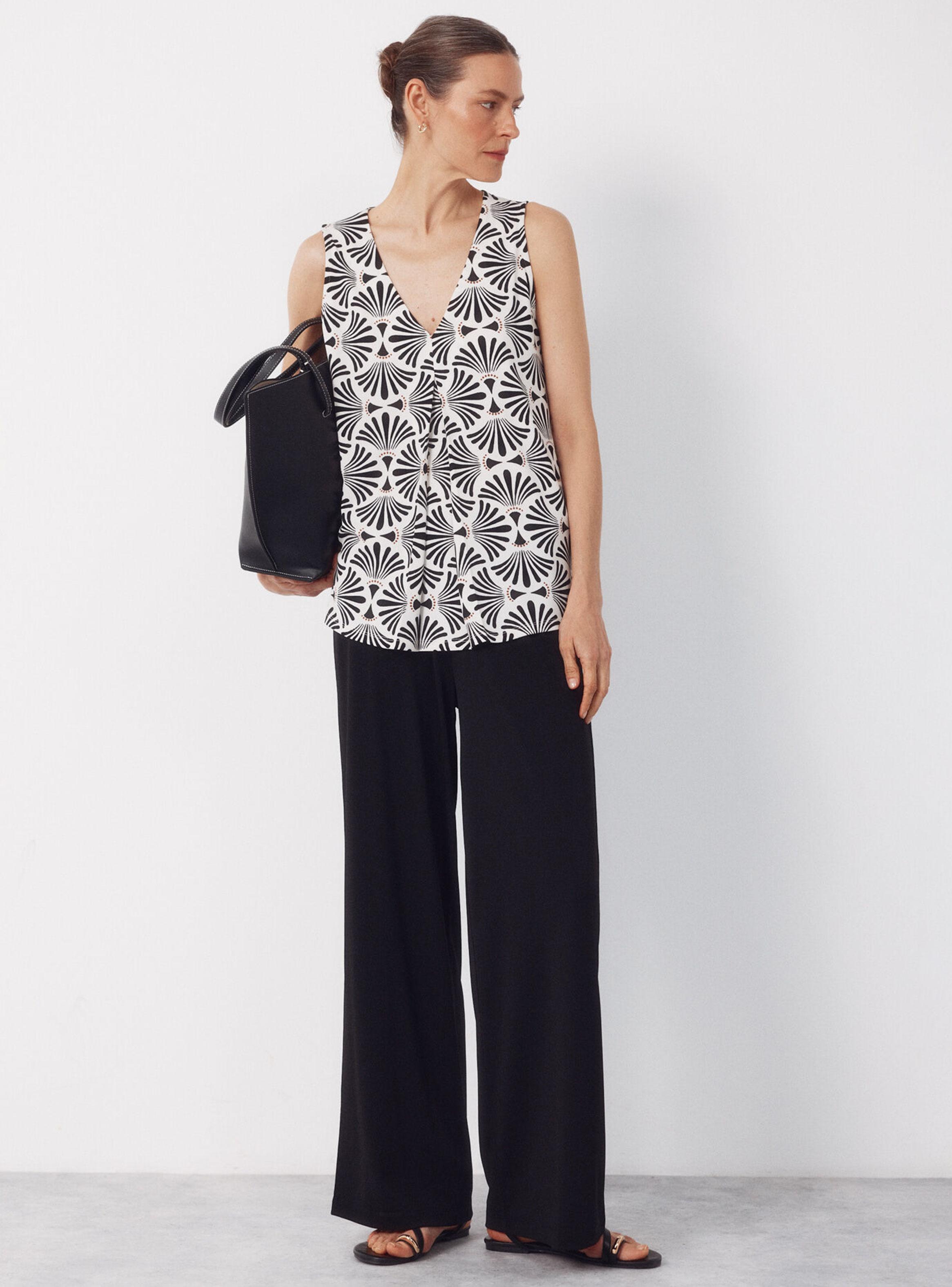 Top Largo Pliegue Cuello V-4