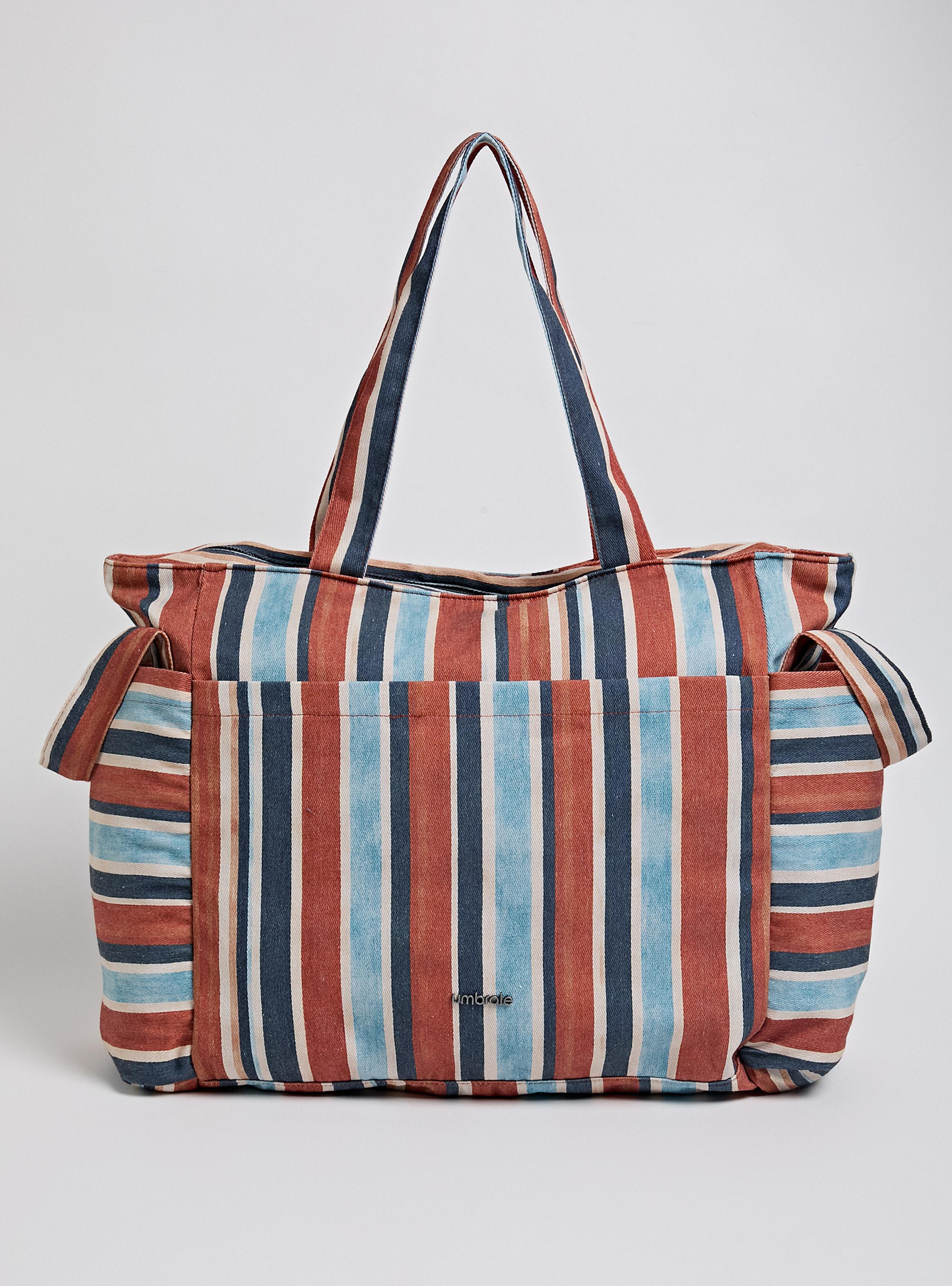 Bolso de Playa Tote Estampado Líneas-0