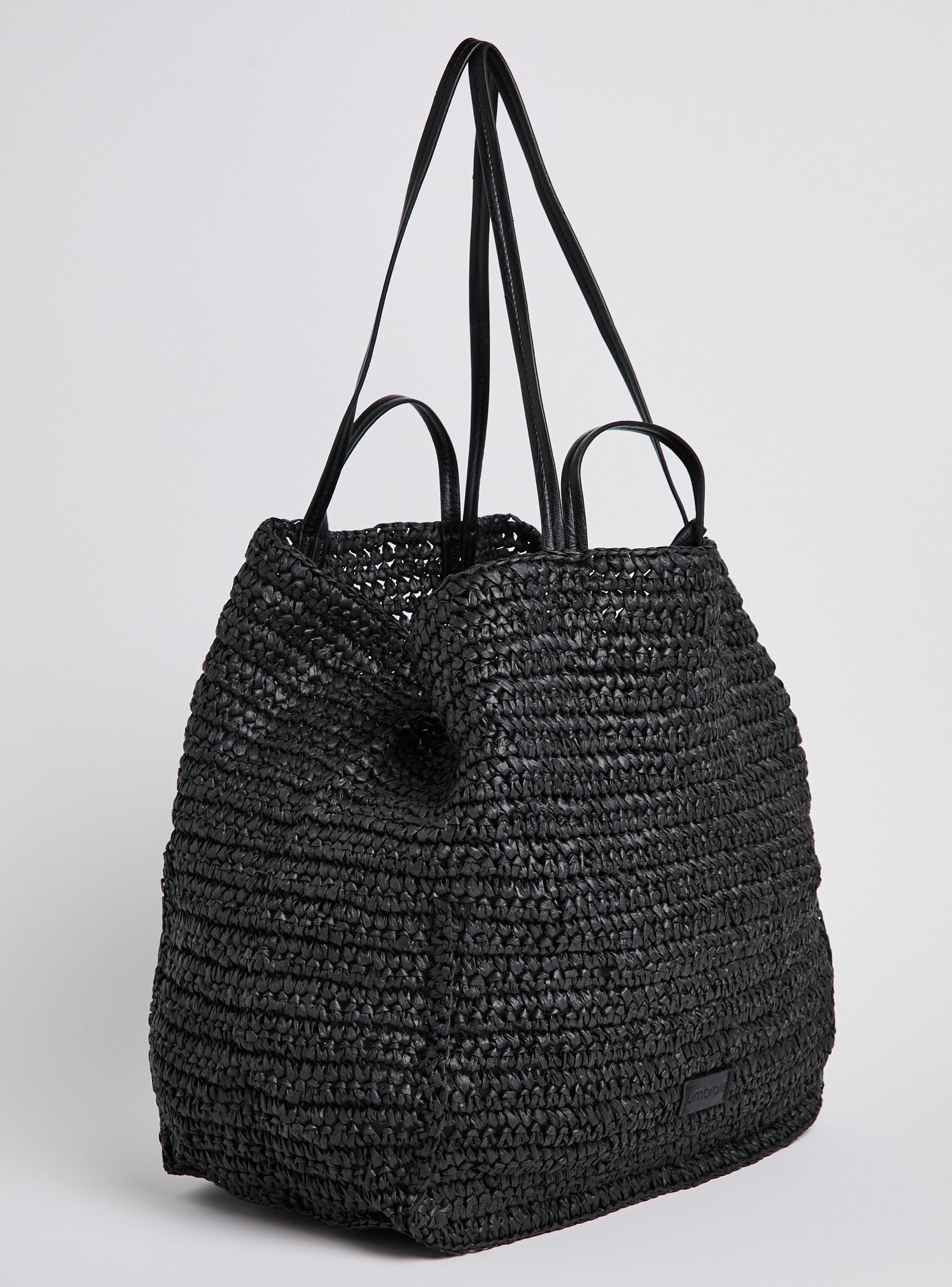 Cartera de Hombro Papel Raffia + Estuche Símil Cuero-3
