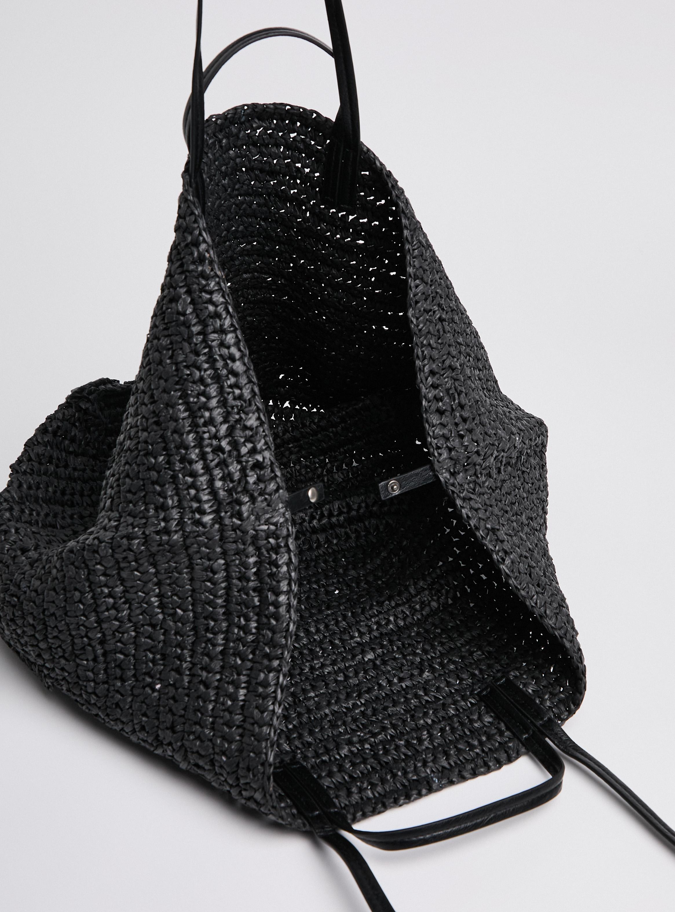 Cartera de Hombro Papel Raffia + Estuche Símil Cuero-5