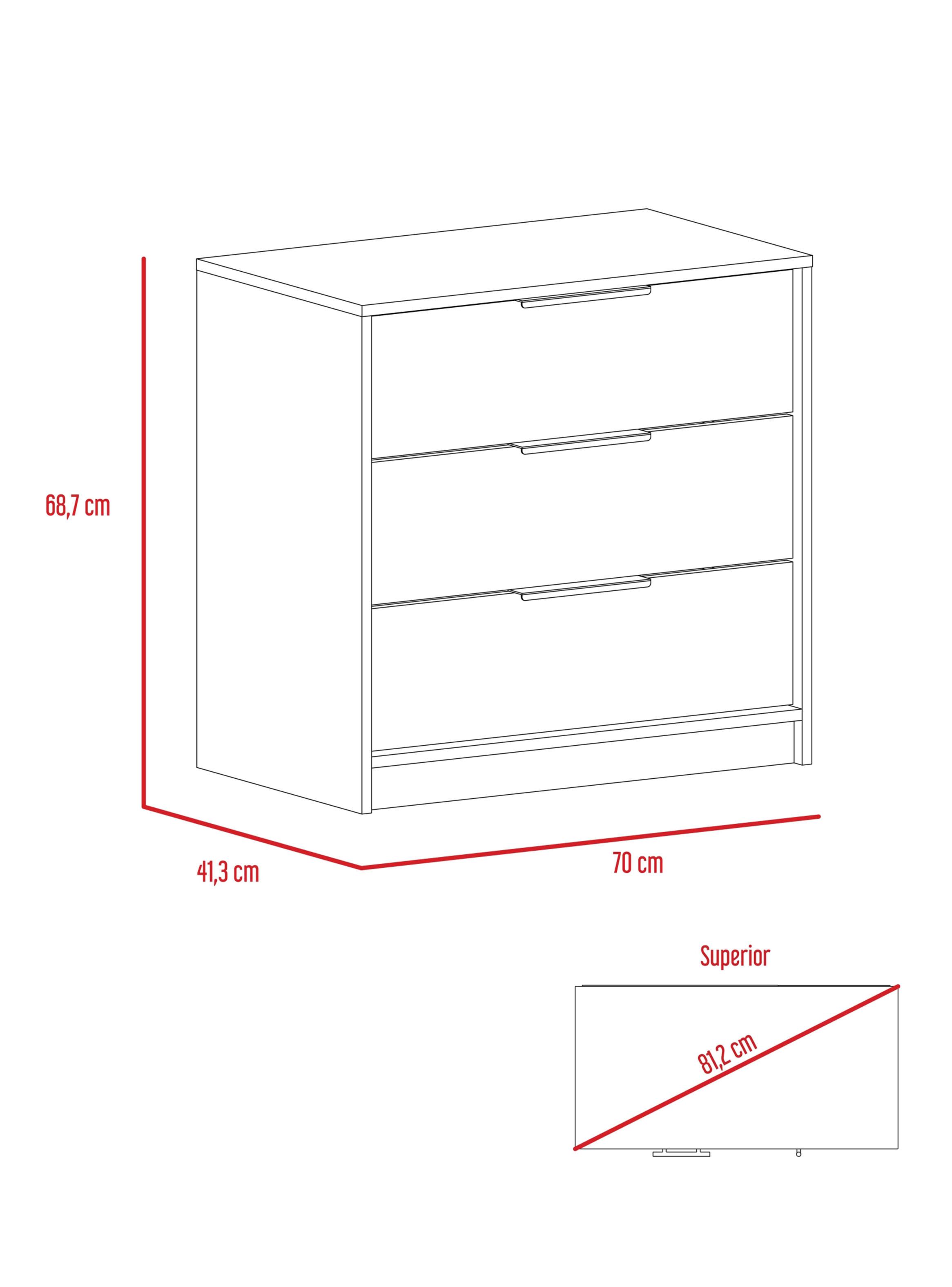 Set Base Cama 2 Plazas + 2 Cómodas Kaia Miel Y Blanco-3