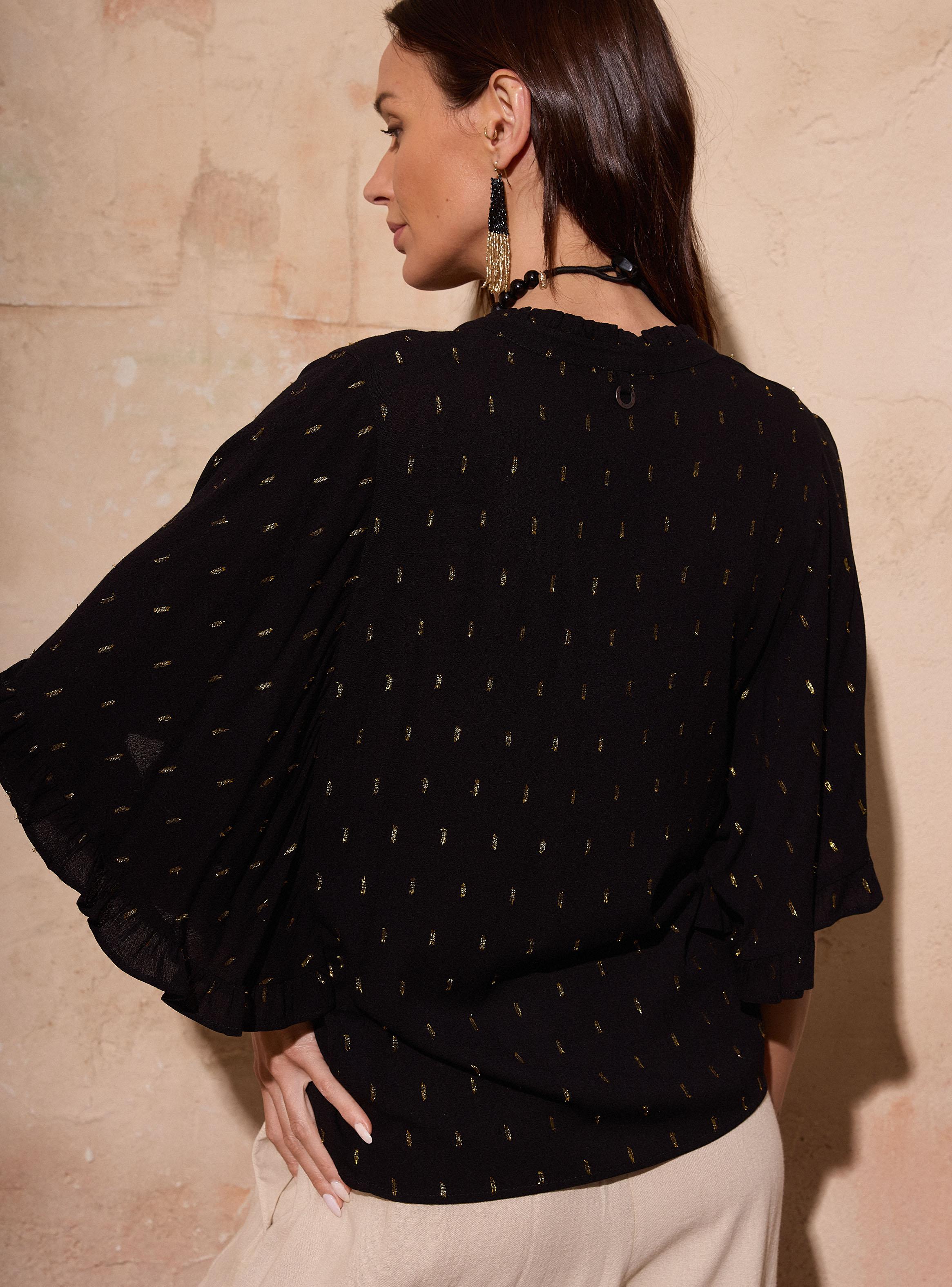 Blusa Abotonada con Vuelos en Manga-3