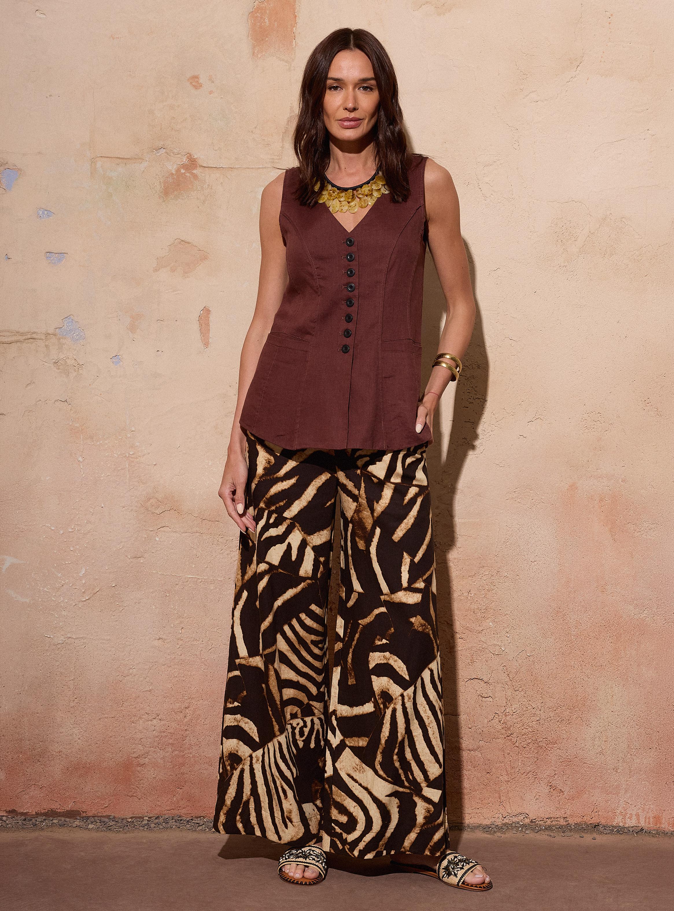 Blusa Tipo Vest Lino Botones-4