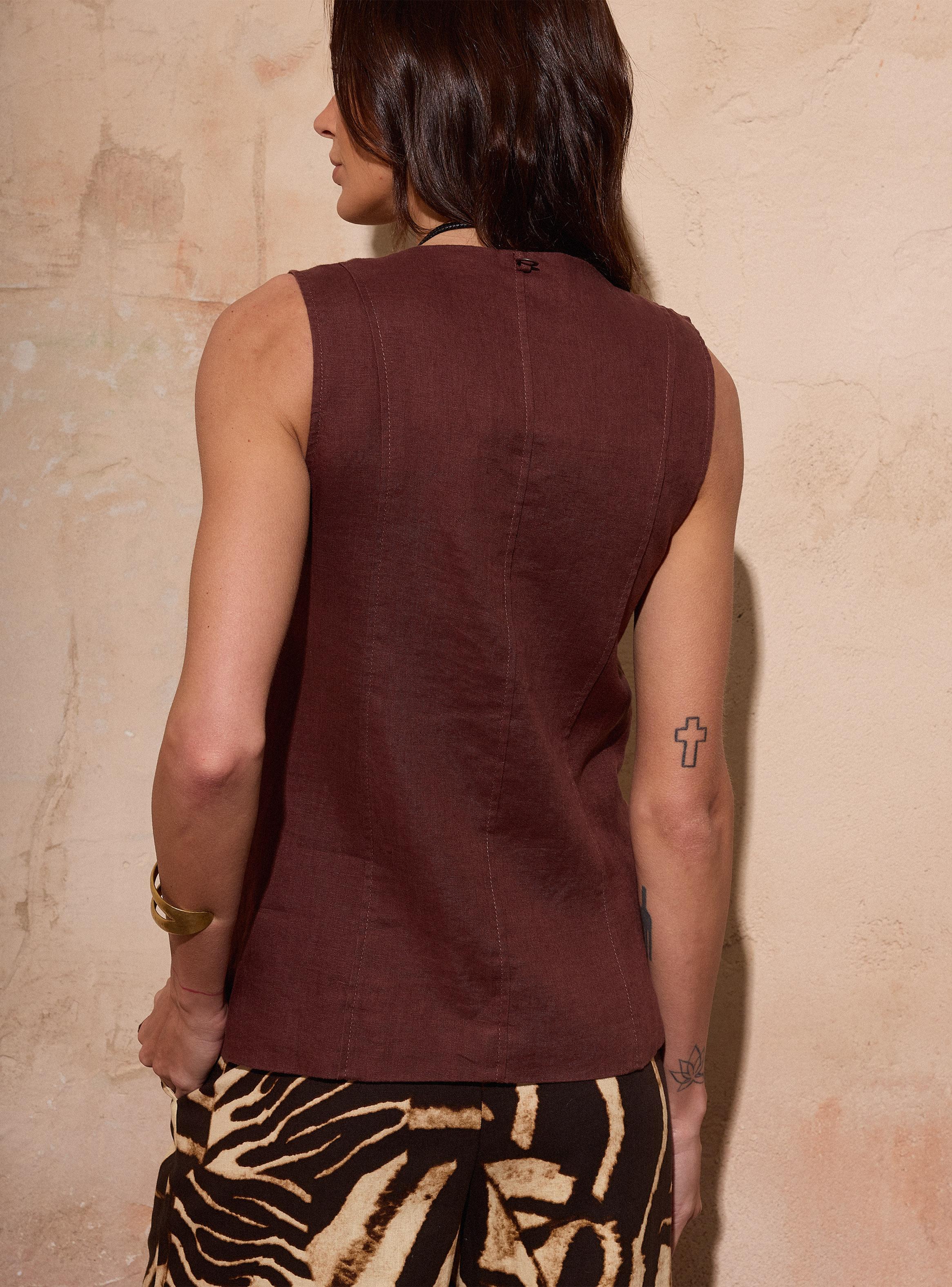 Blusa Tipo Vest Lino Botones-3