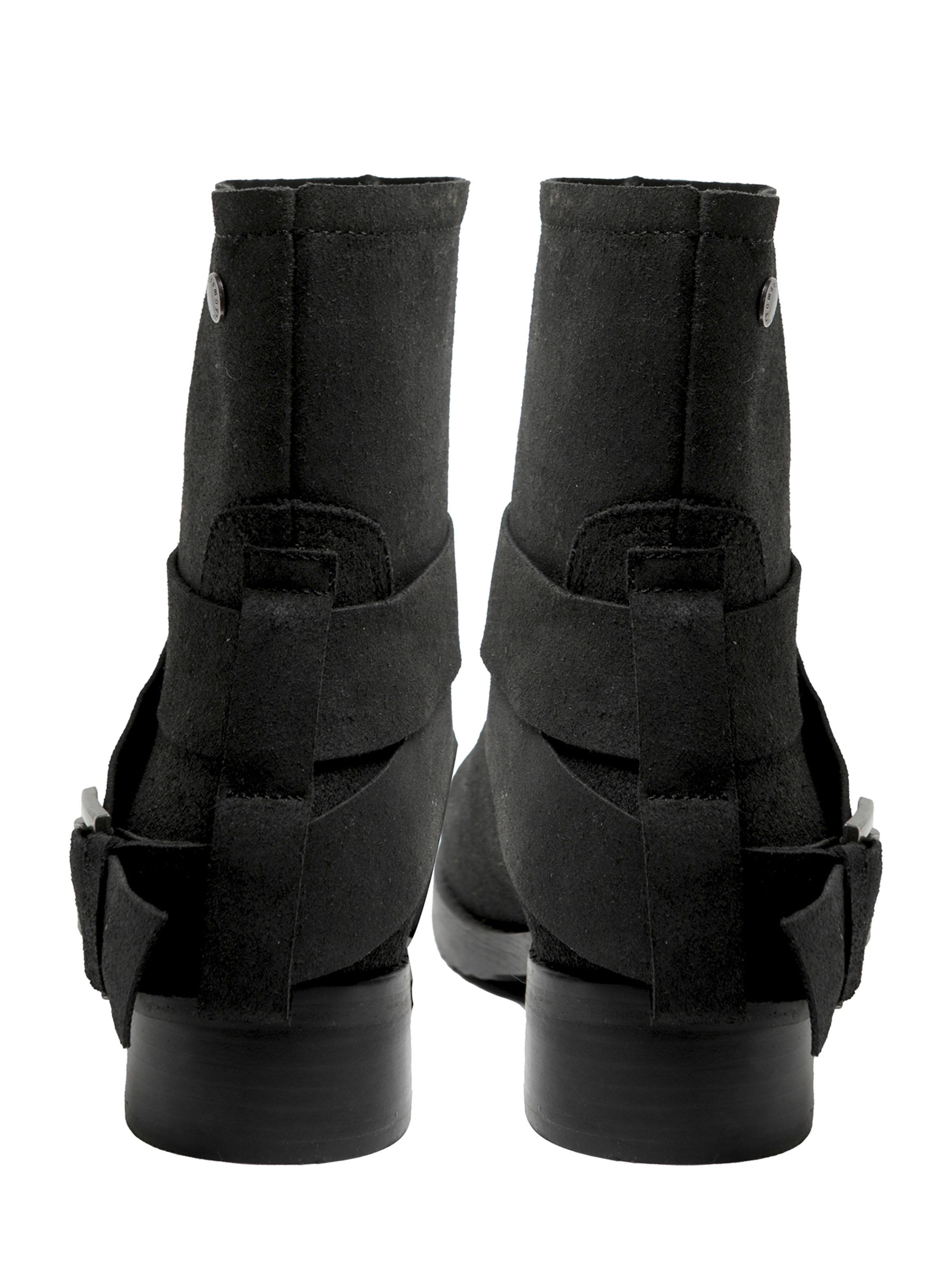 Bota Baja Correa Cruzada Cuero Mujer-4