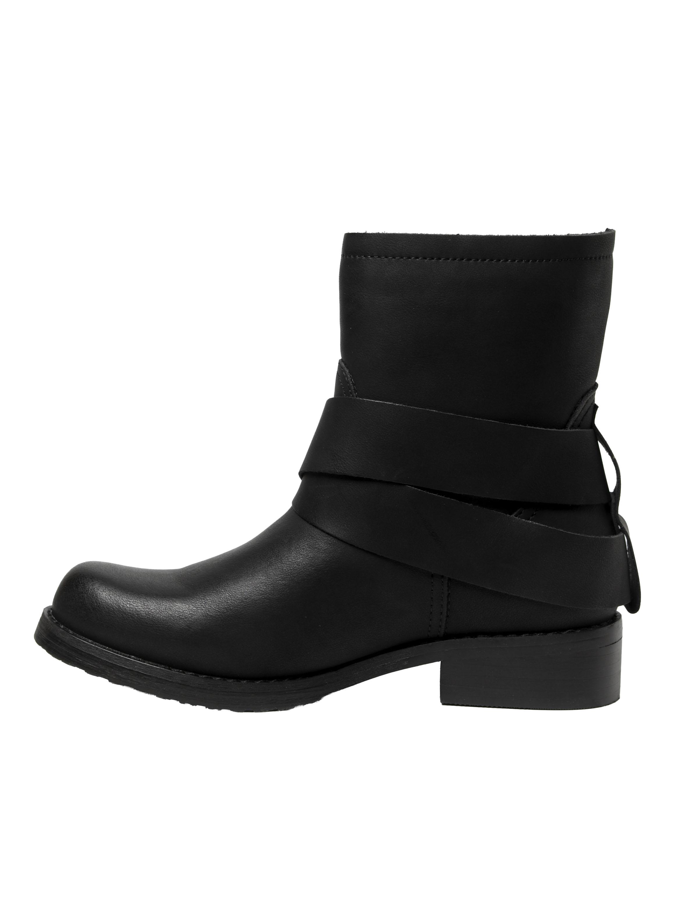 Bota Baja Correa Cruzada Cuero Mujer-2