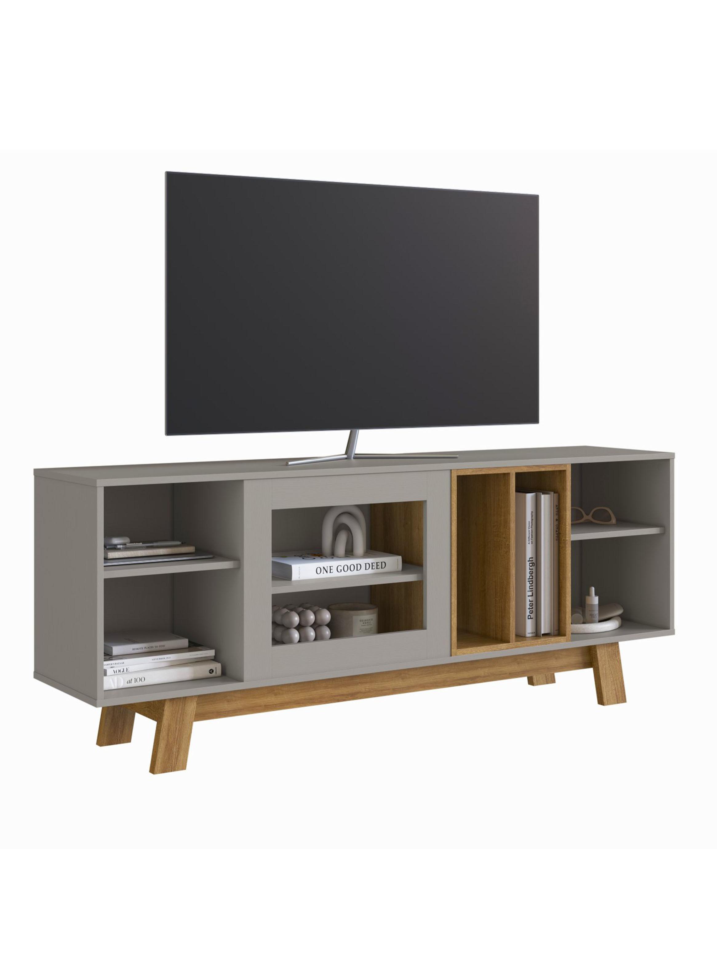 Rack de TV 65'' Miel Estilo Nórdico Robusto-2
