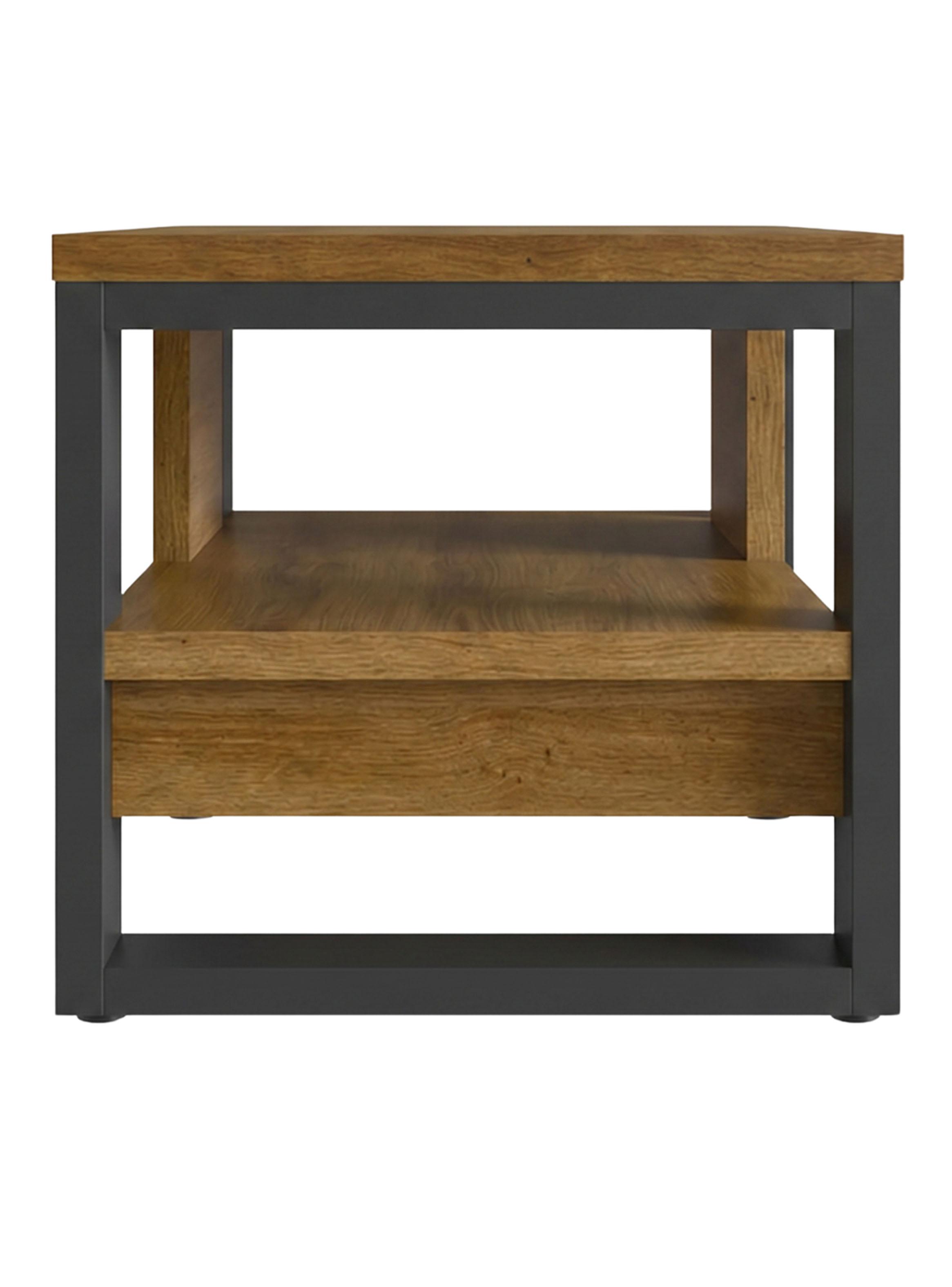 Mesa de Centro Moderna Industrial Madera Grafito-3