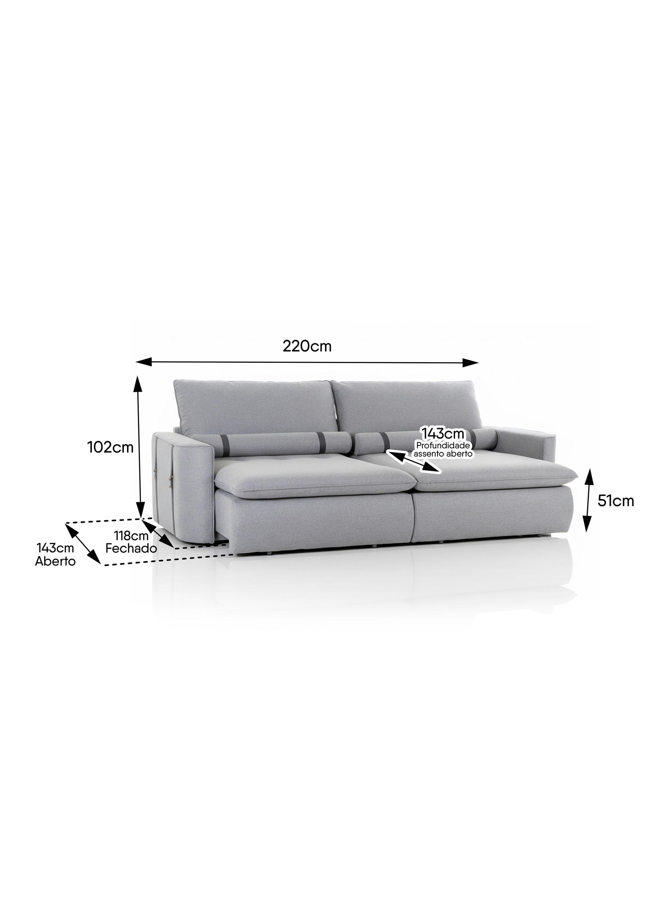 Sofá Cama Colina 2 Cuerpos Prata-1