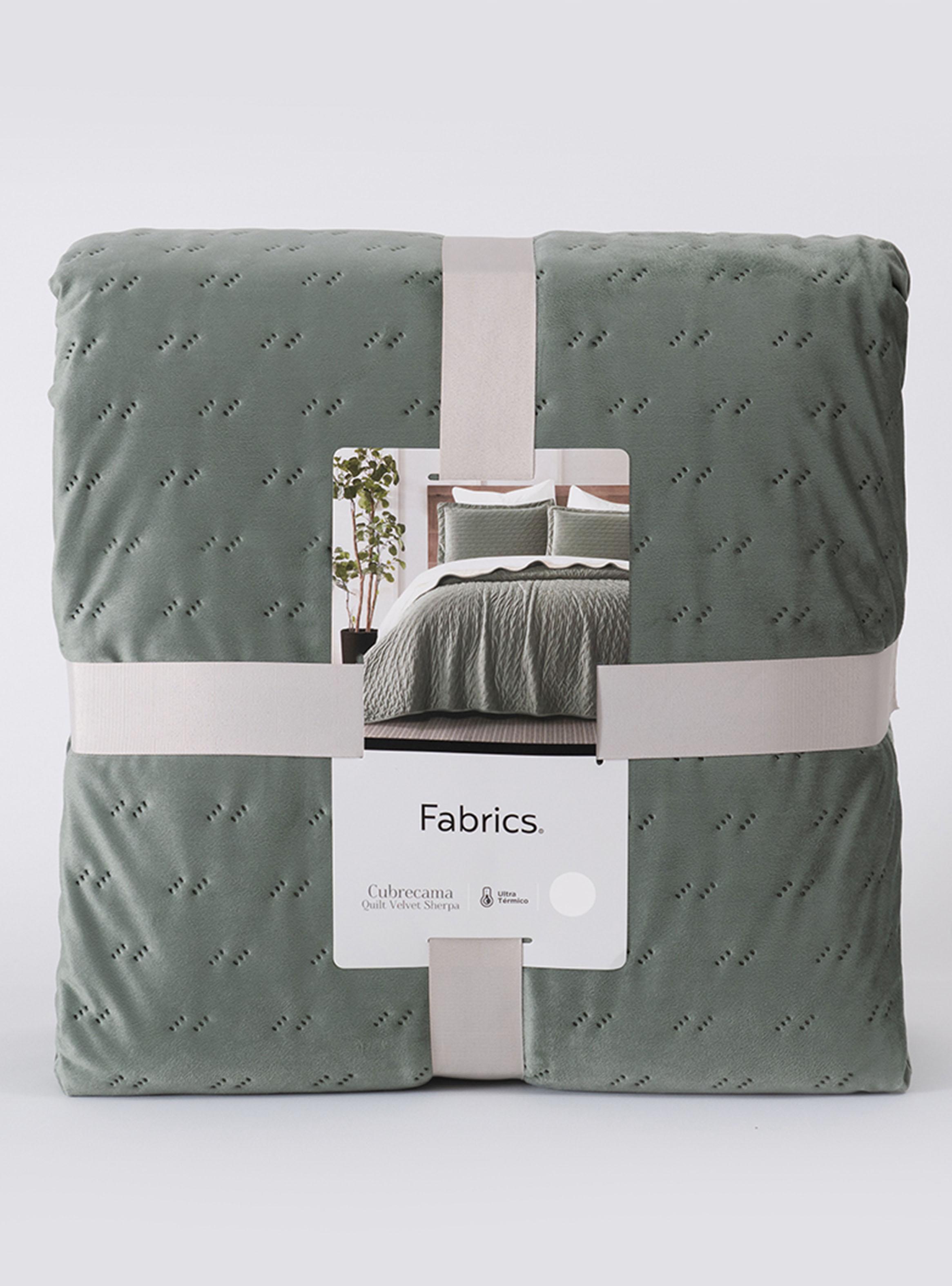 Quilt Velvet Sherpa 2 Plazas Jiro Verde-3